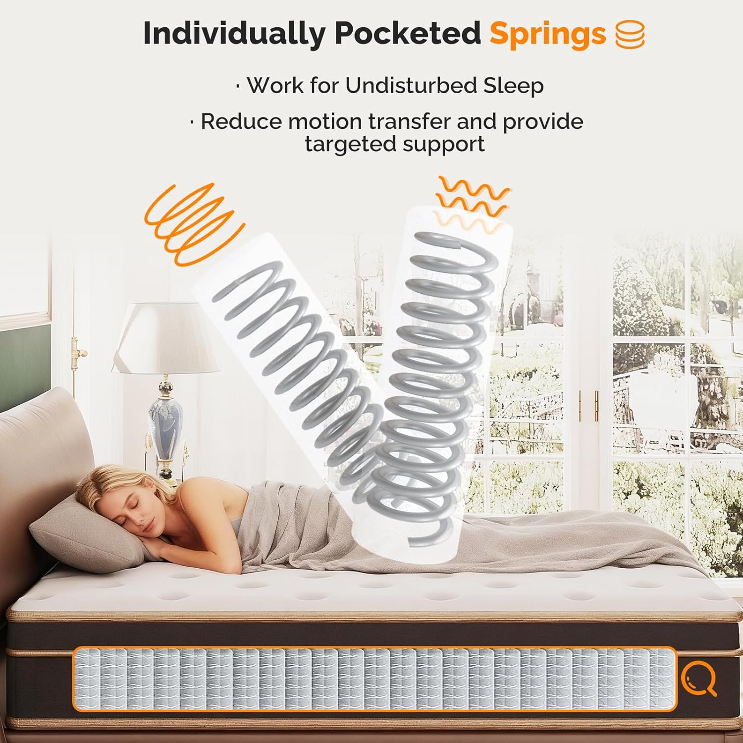 VINGLI 12 Inch Queen Hybrid Memory Foam Mattress in a Box,Individually Wrapped C