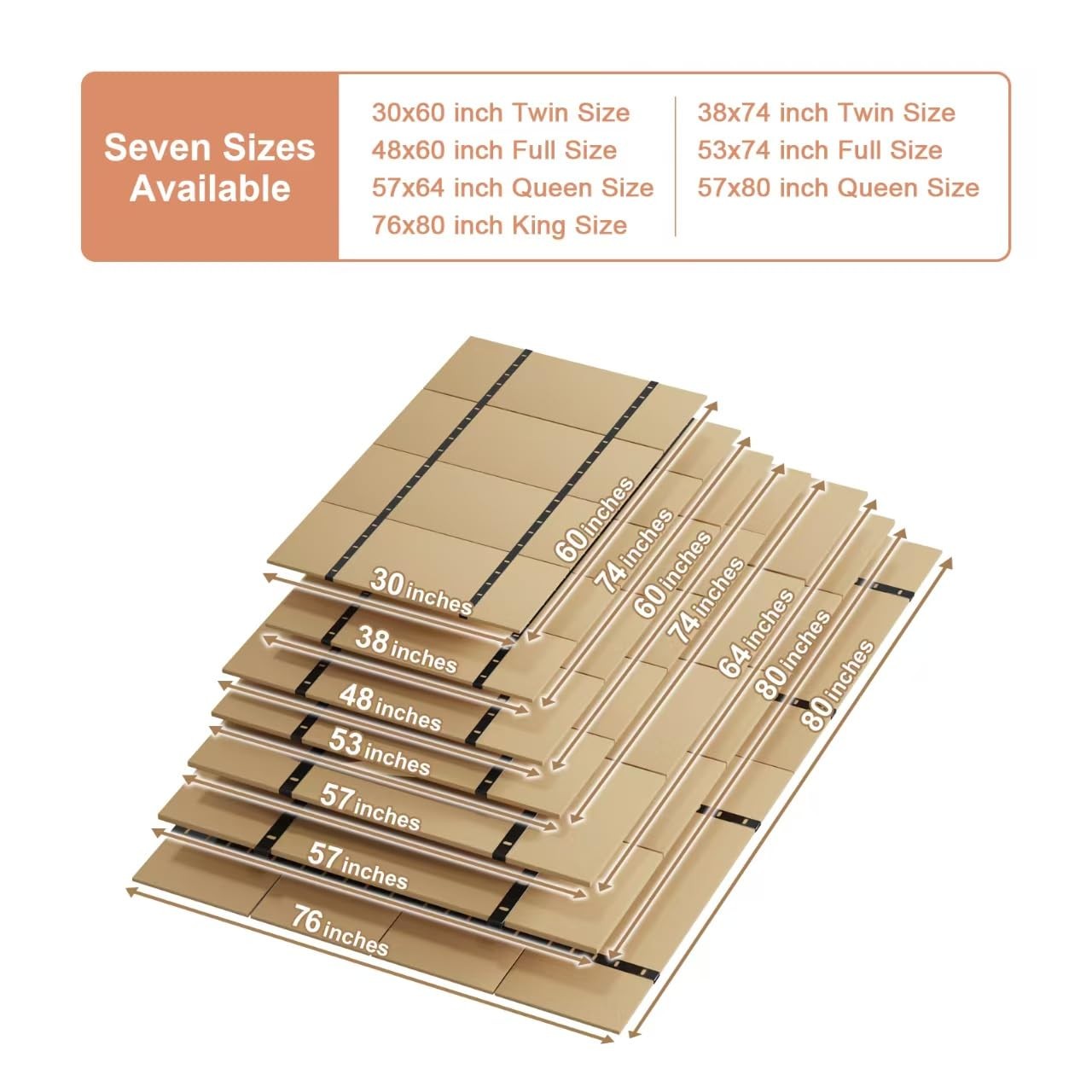 Imperius Mattress Support Wooden Bunkie Board/Bed Slats/Queen Bed Board Under…