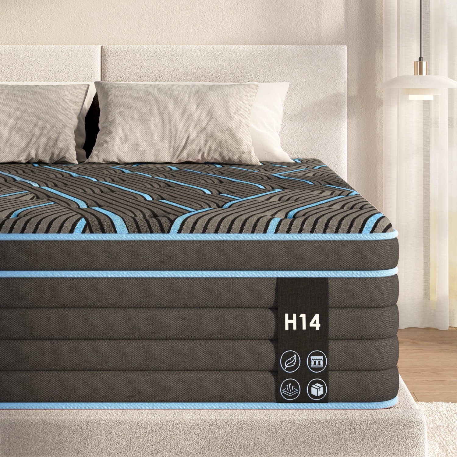 Queen/King 10″ Hybrid Mattress Memory Foam Pocket Springs CertiPUR-US Certified