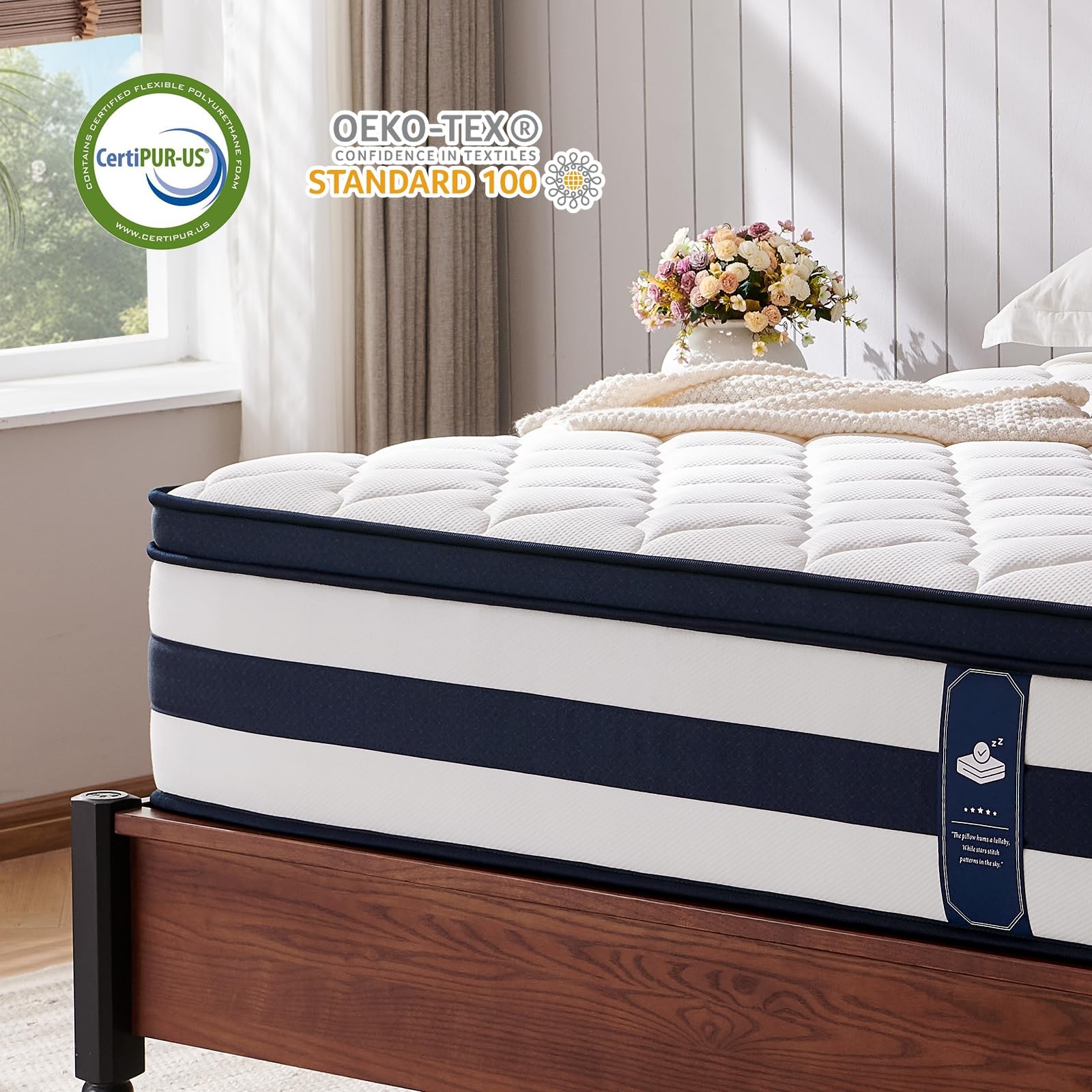 Twin XL Size Mattress, 12 Inch Gel Memory Foam Sprung Hybrid Mattress, Coolin…
