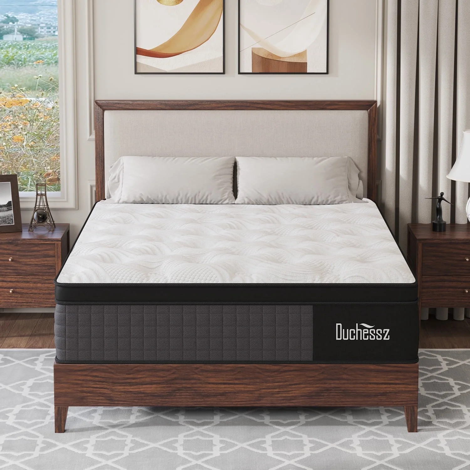 Duchessz Queen Mattress 14 Inch Hybrid Mattress In a Box EuroTop with Gel Memory