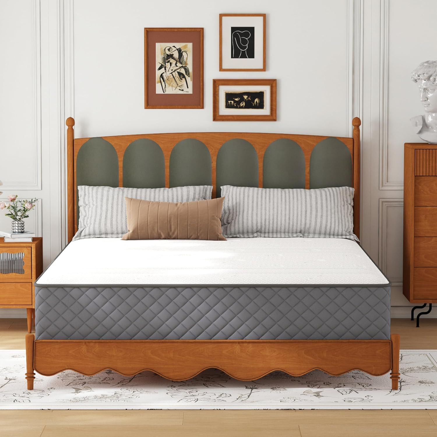 12 Inch Full Mattress Medium Firm,Hybrid Full Mattresses, 7-Zone Memory Foam Mat