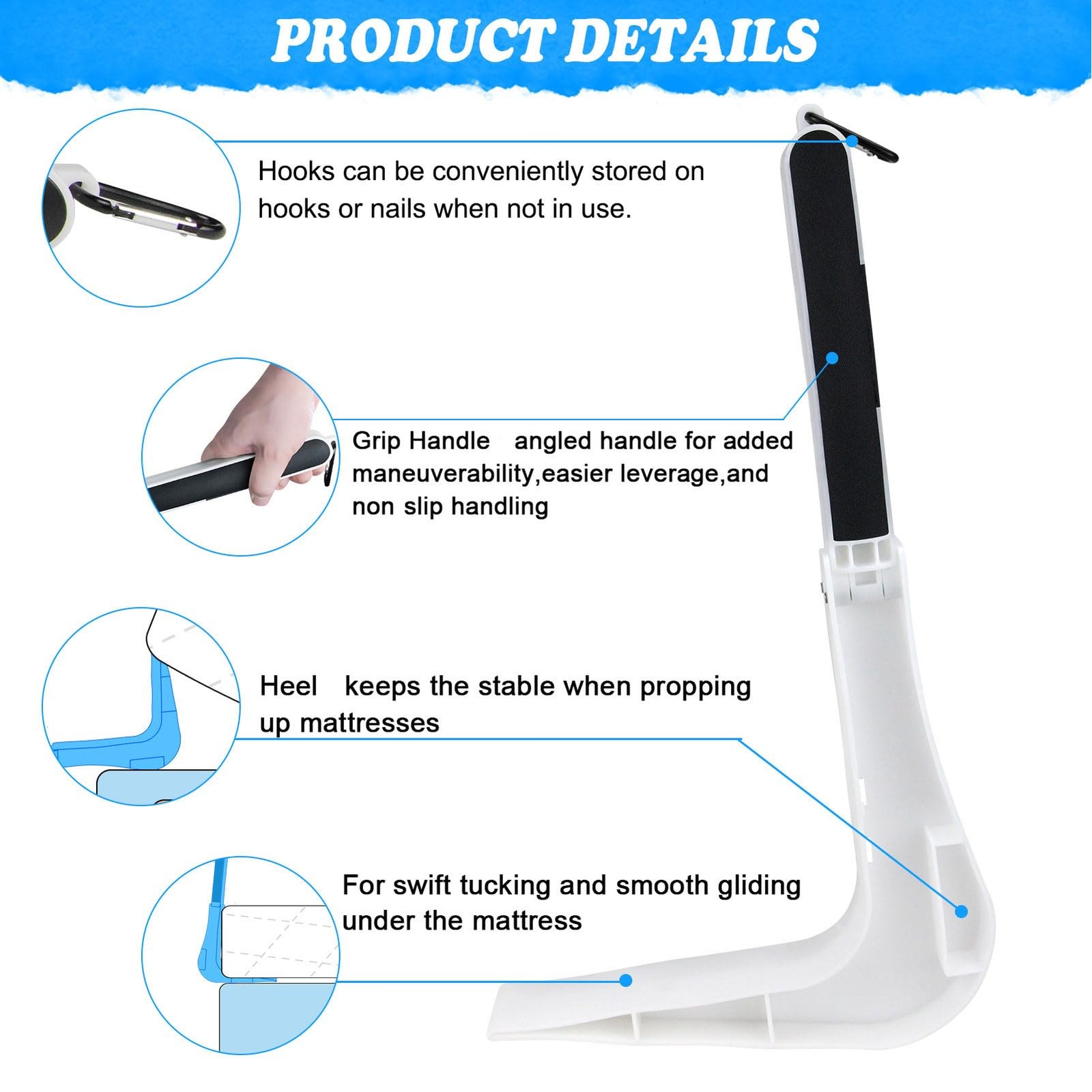 EIMSOAH Mattress Lifter, Mattress Lifting Tool, Foldable Plastic Mattress Lif…
