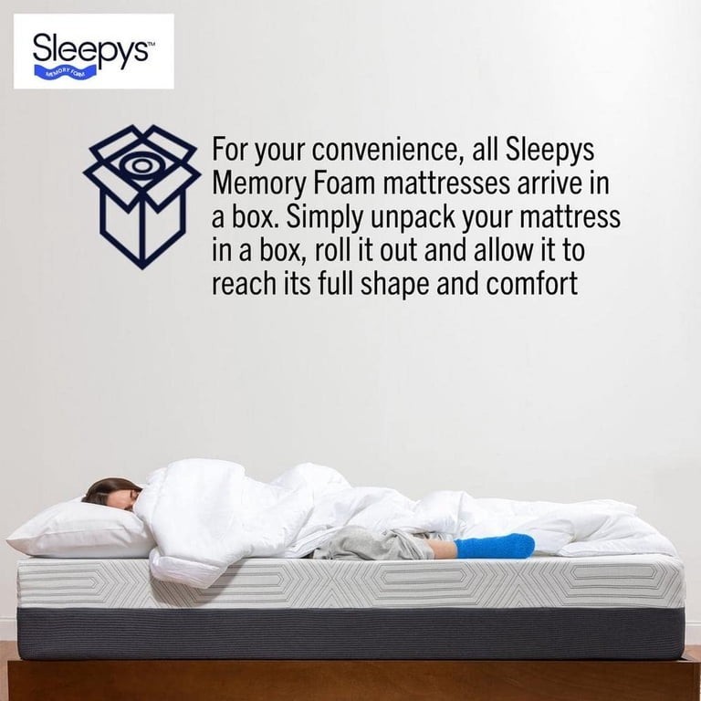 Sleepy’s by Sealy 8″ Memory Foam Firm Queen Size Mattress Bed in a Box New