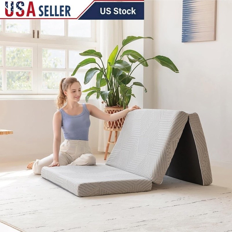 Tri-Fold Memory Foam Mattress 4 inch Twin Folding Mattress with Washable Cover