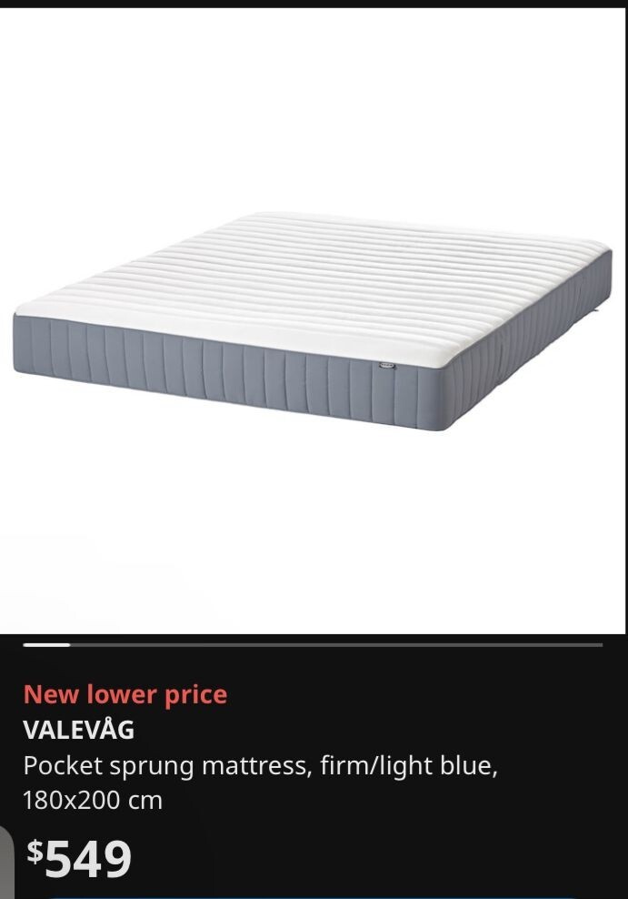 IKEA Pocket sprung mattress/ Extra firm 180x200cm