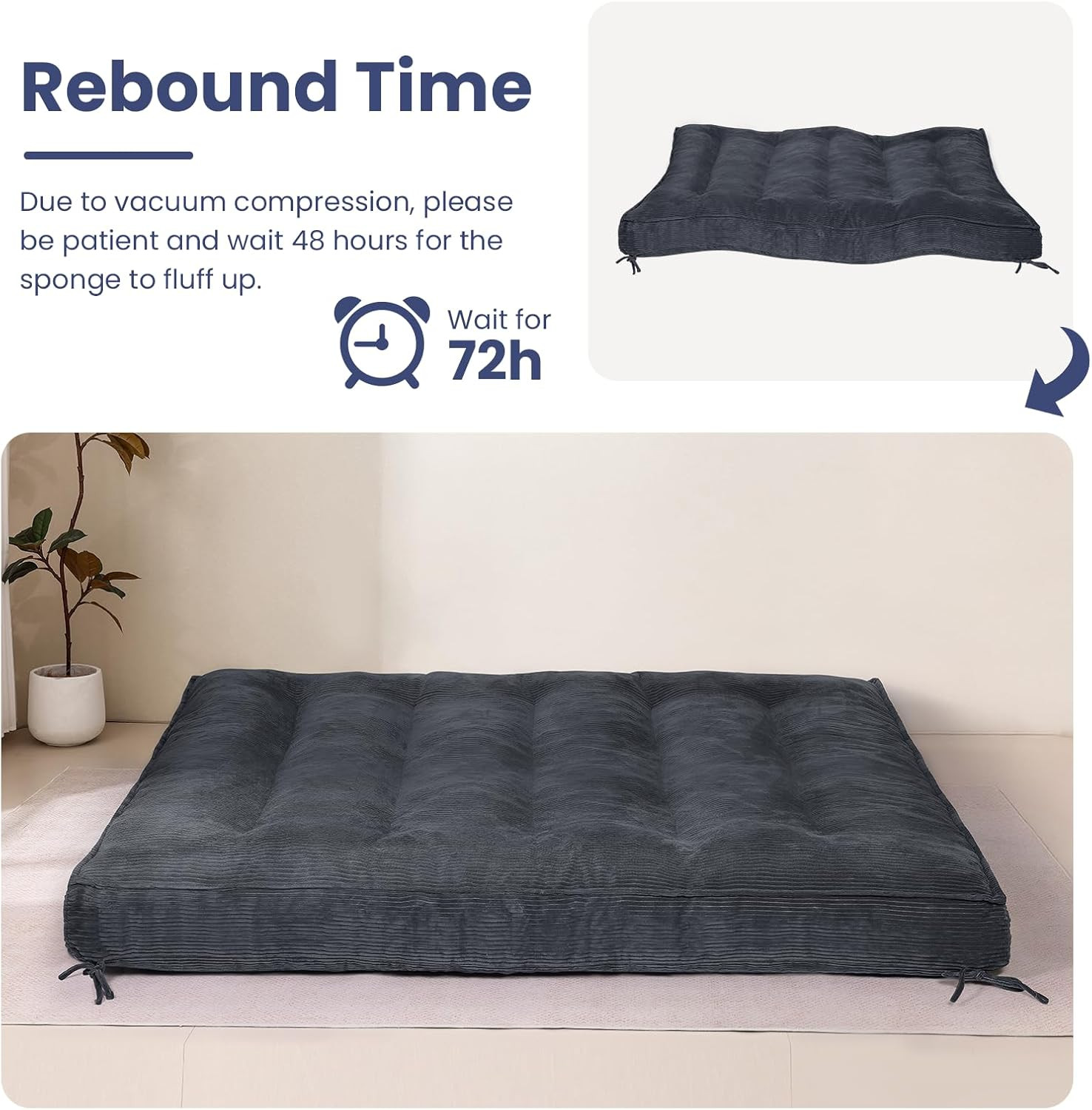 8″ Futon Mattress Full Size, Thick Futons Sofa Couch Bed Sleeper Sofa Bed, Floor