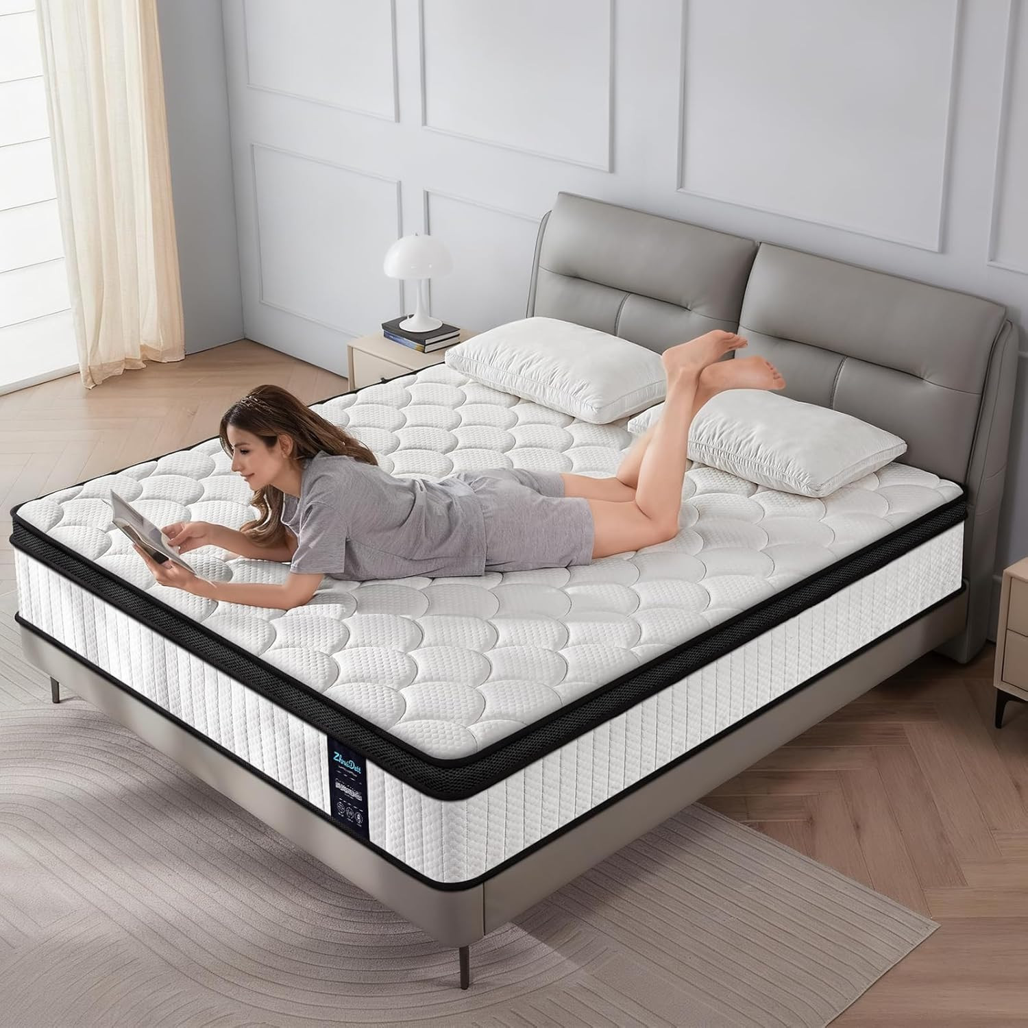 Twin Mattress 10 Inch Medium Firm Hybrid Mattress Twin Size Memory Foam Pocket S