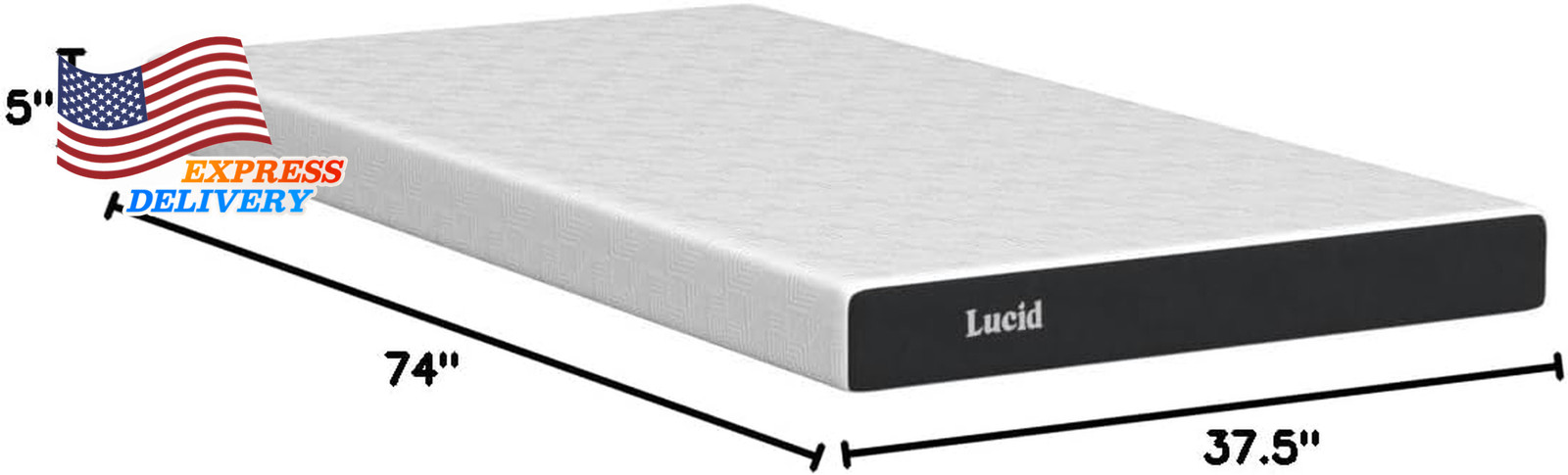 5″ Memory Foam Mattress Low Profile Firm Feel Infused with Bamboo Charcoal & Gel
