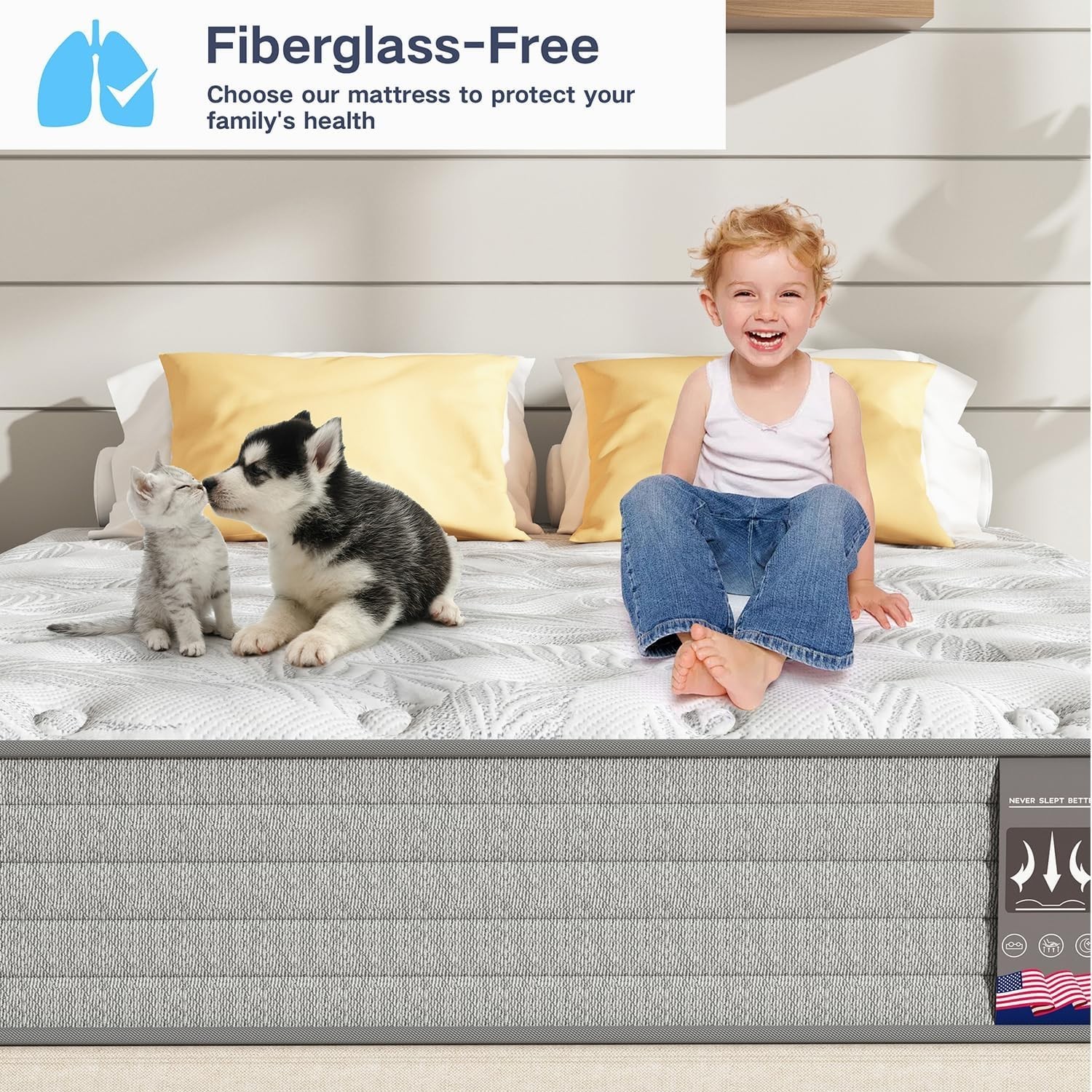 Queen Hybrid Mattress 12″ Gel Memory Foam & Pocket Spring in a Box Edge Support