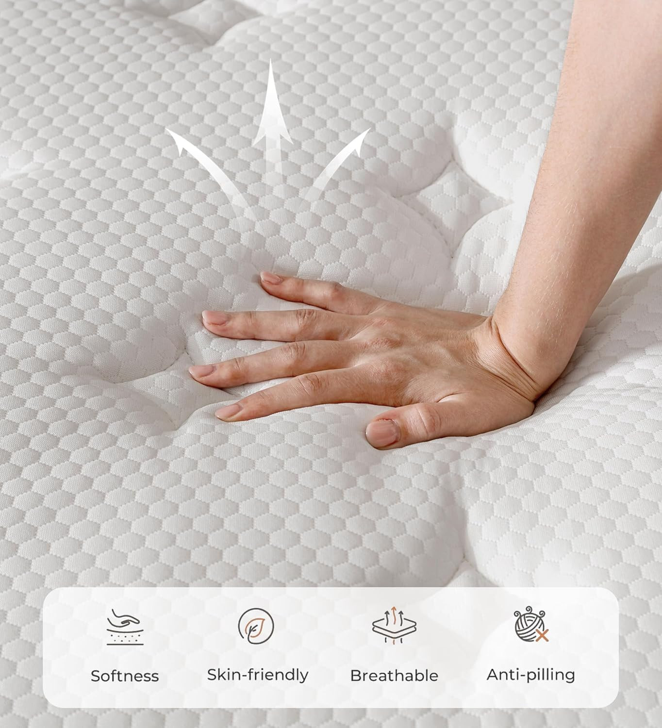 10″ Queen Memory Foam Hybrid Mattress with Pocket Springs for Ultimate Comfort
