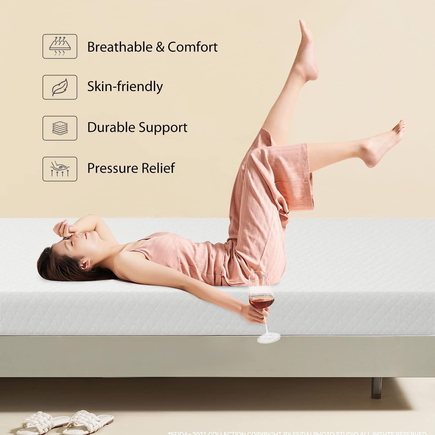 5″ Medium-Firm Memory Foam Mattress for Pressure Relief & Cooler Sleep, Full