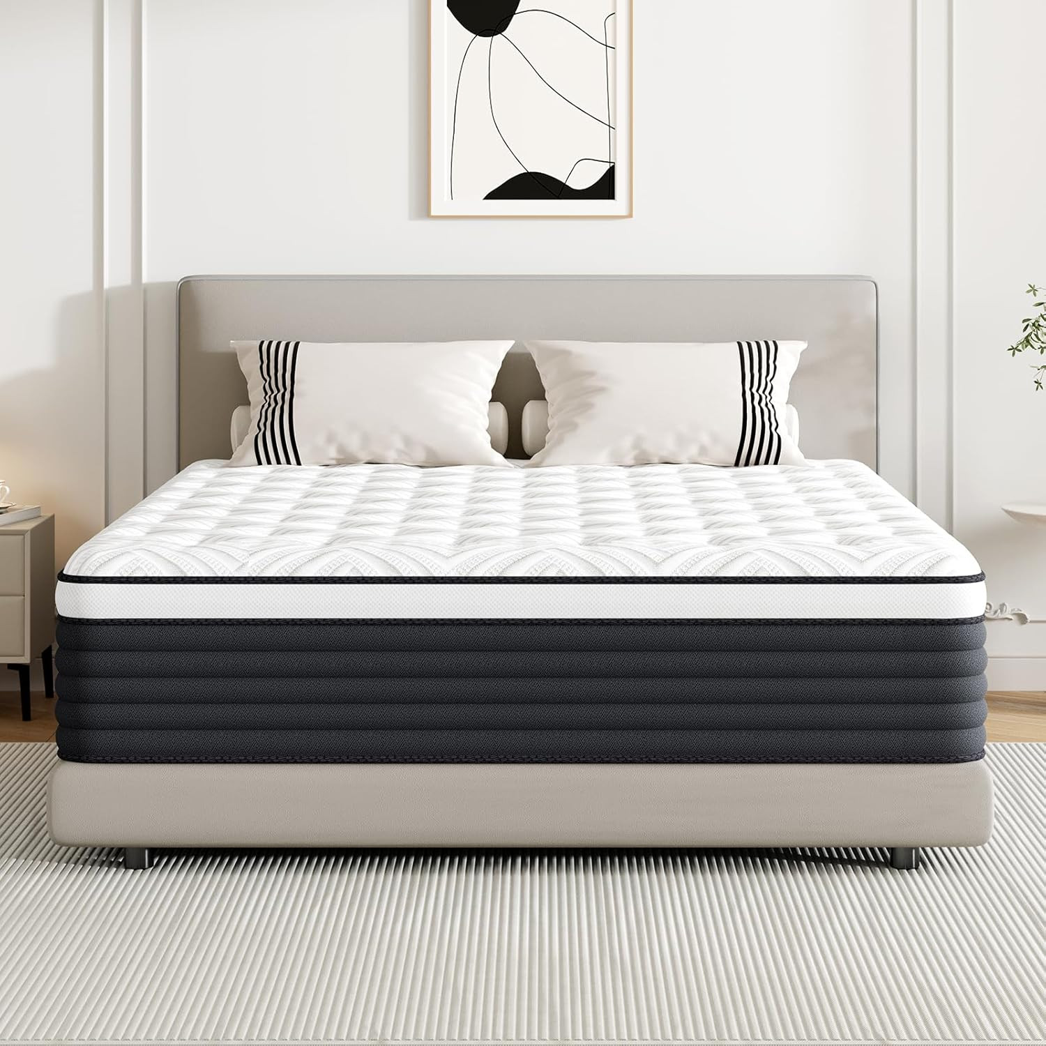 Twin Mattress, 12 Inch Hybrid Memory Foam Mattress in a Box, Pressure Relief for