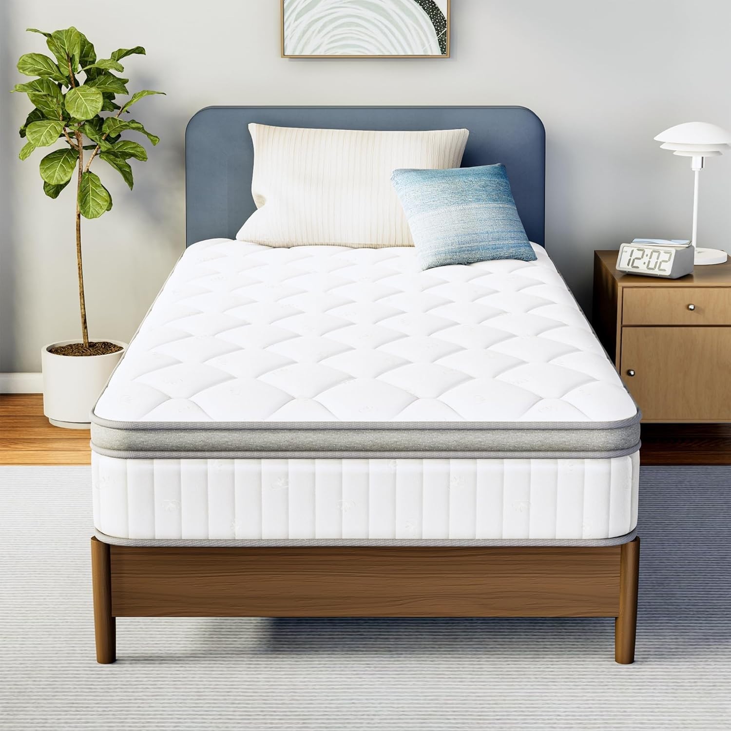 12-Inch Twin Hybrid Mattress with Cooling Gel Memory Foam – Luxurious Comfort