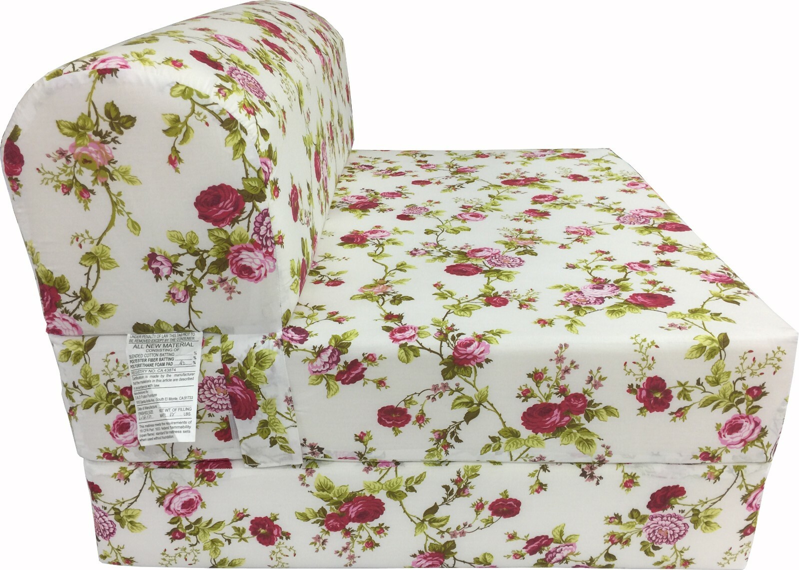 Portable Flip Sleeper Chair Folding Foam Beds, Sofa Couches 6x32x70 Rose White