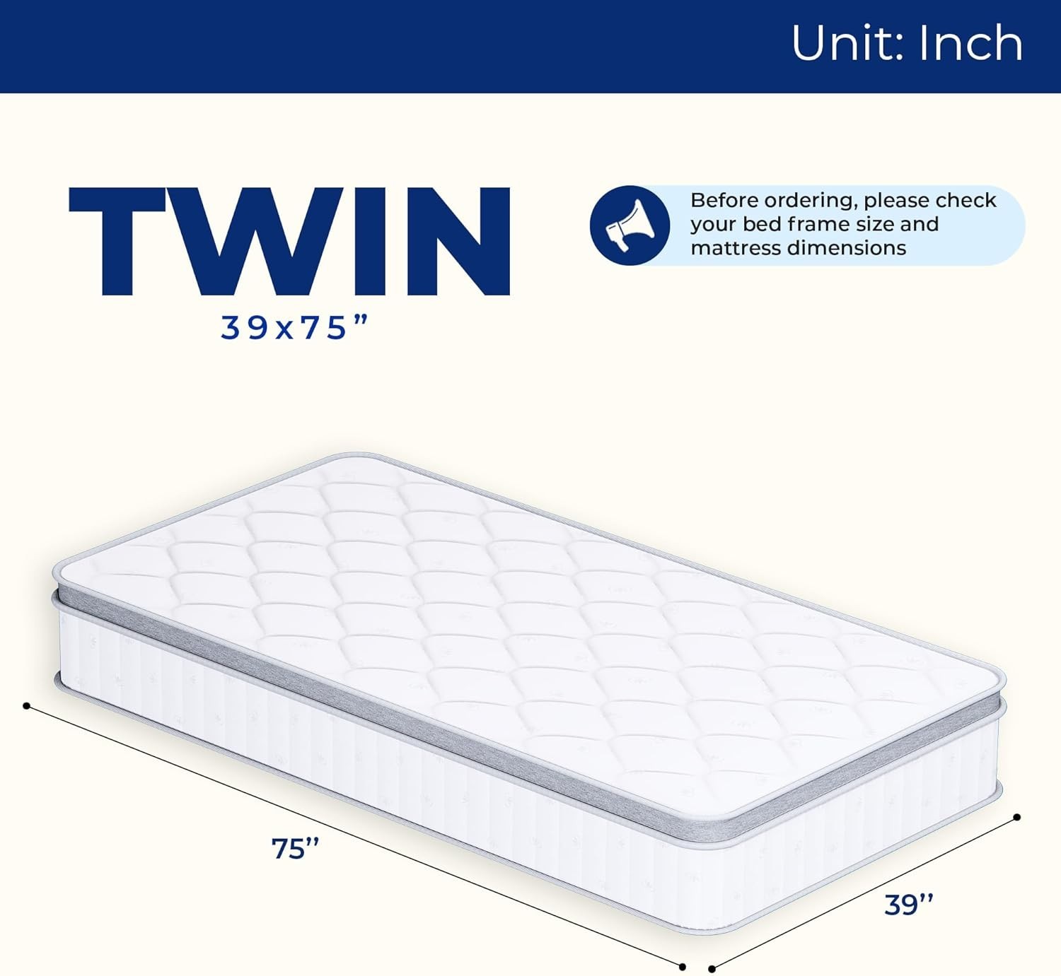12-Inch Twin Hybrid Mattress with Cooling Gel Memory Foam – Luxurious Comfort