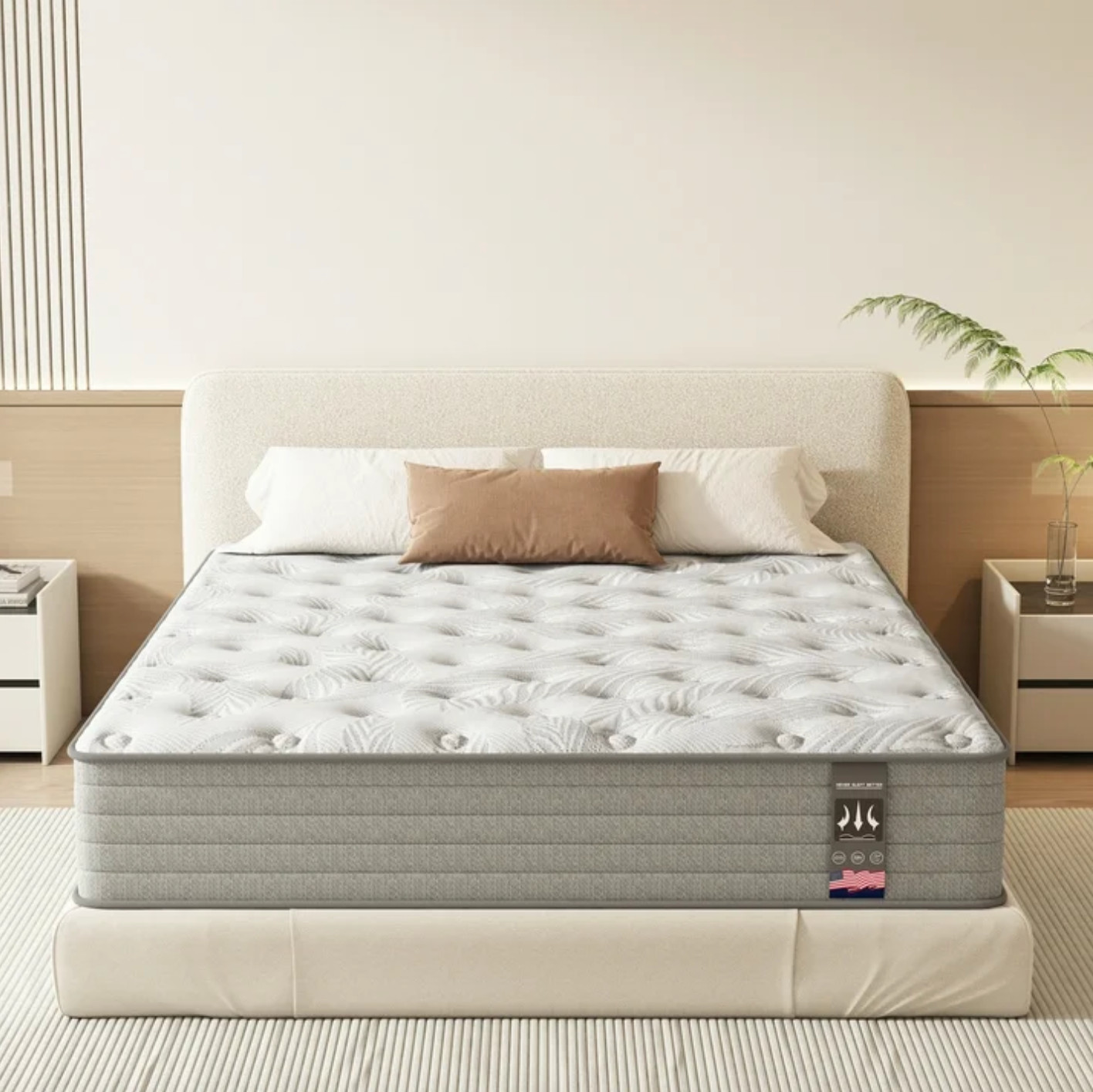 12″ Colchones Cal King Size De Espuma 12 Pulgadas Memory Foam Mattress Hybrid