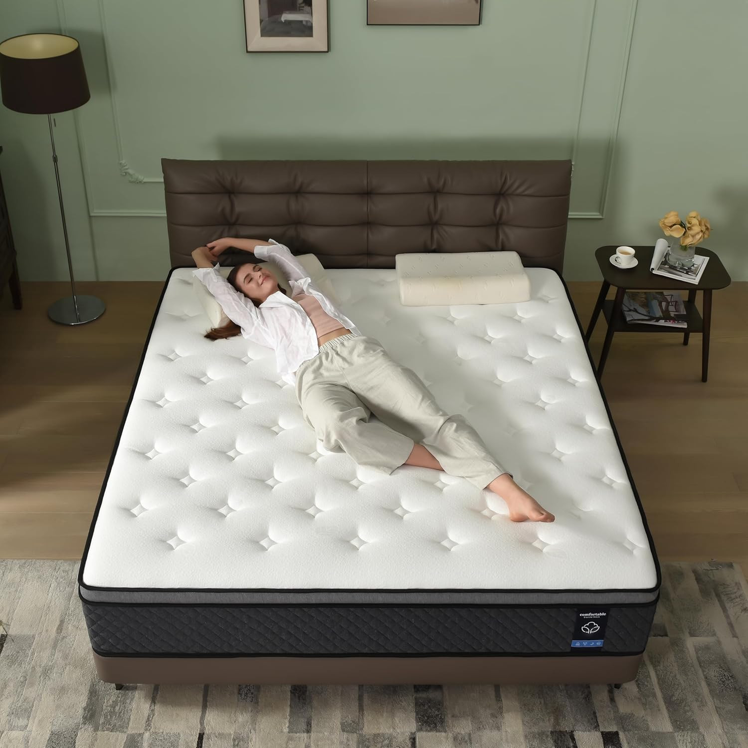 Queen Size 10″ Hybrid Memory Foam Mattress – Medium Firm, Pressure Relief Comfor