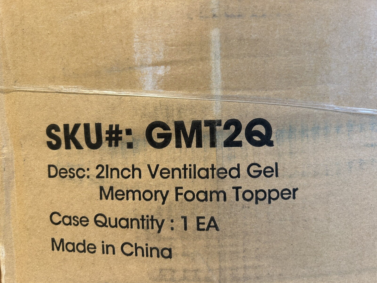 Mattress 2-Inch Ventilated Gel Memory Foam Topper Queen Blue New OPEN box