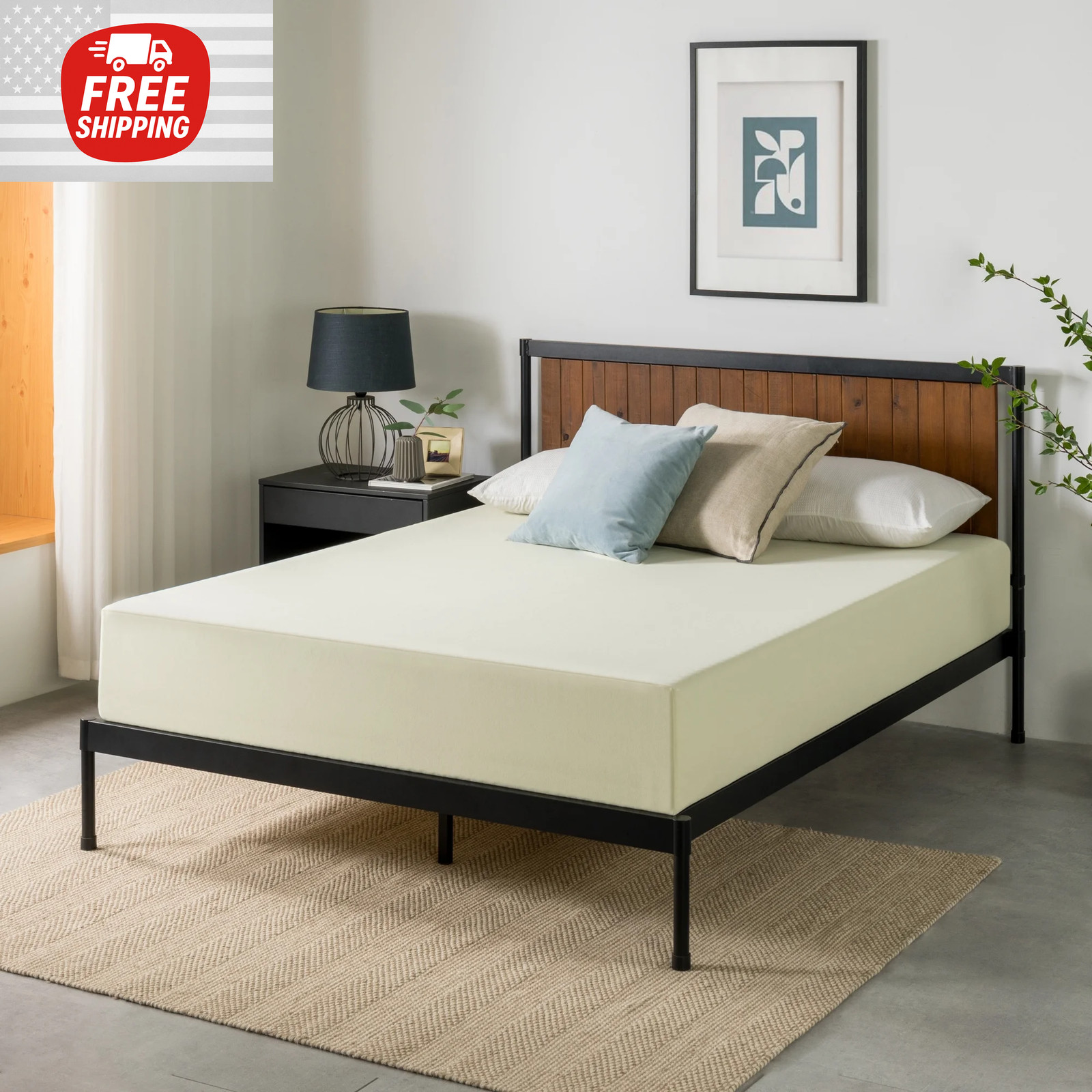 10″ Colchones TWIN Size De Espuma 10 Pulgadas Memory Foam Mattress Cooling Bed