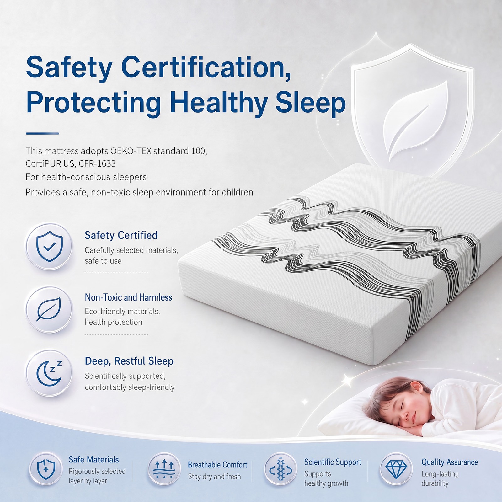 King Size Memory Foam Mattress Compressed Delivery Firm Support Soft Comfort