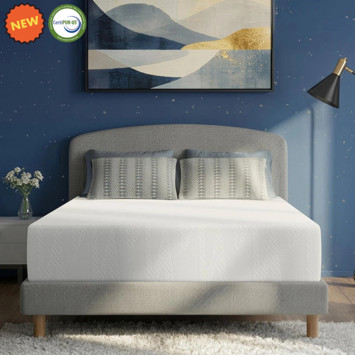 14″ King Gel Memory Foam Mattress NanoGel Cool Medium Plush CertiPUR Colchón