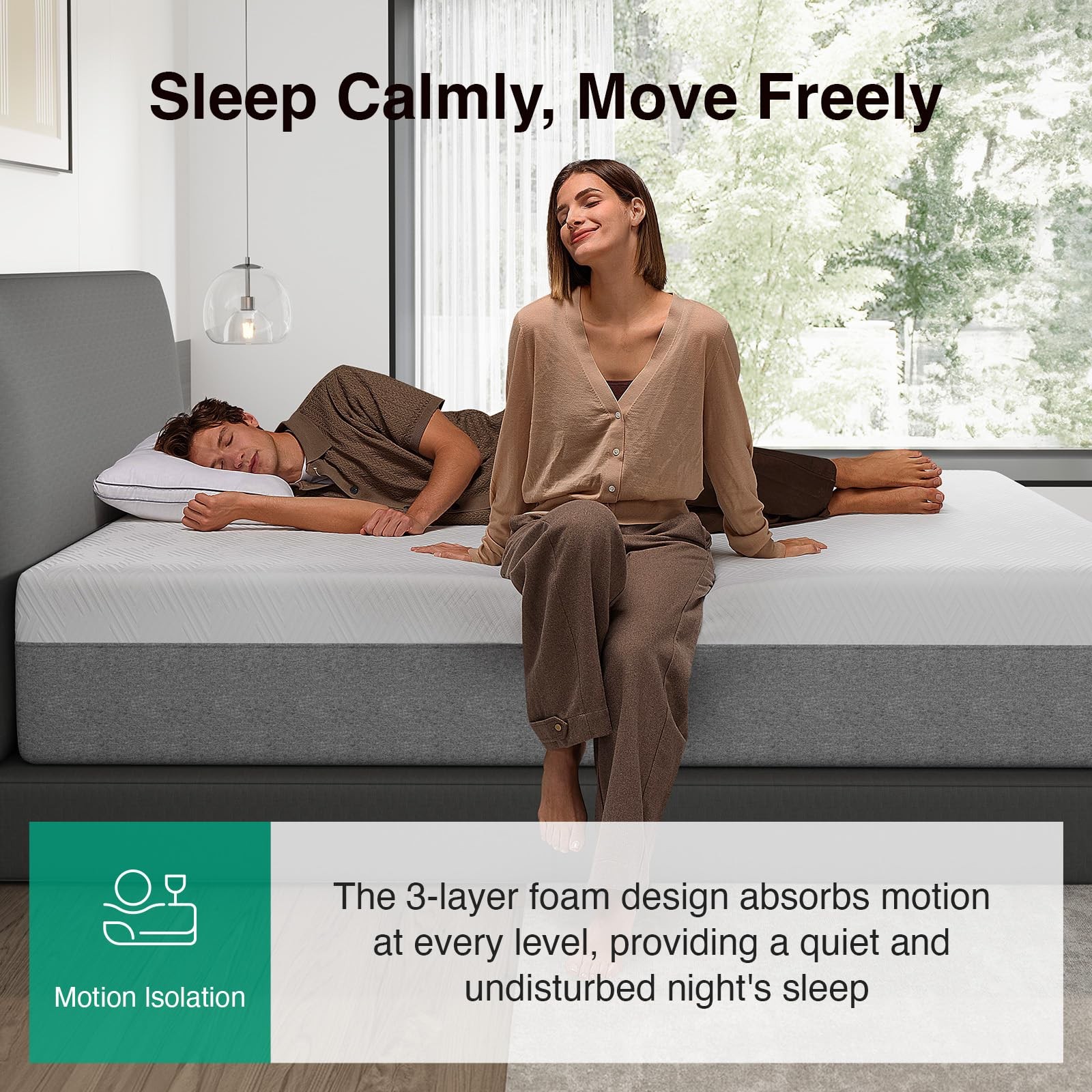 Memory Foam Mattress 14 Inch King Size Bliss Pressure Relieving Plush Grey