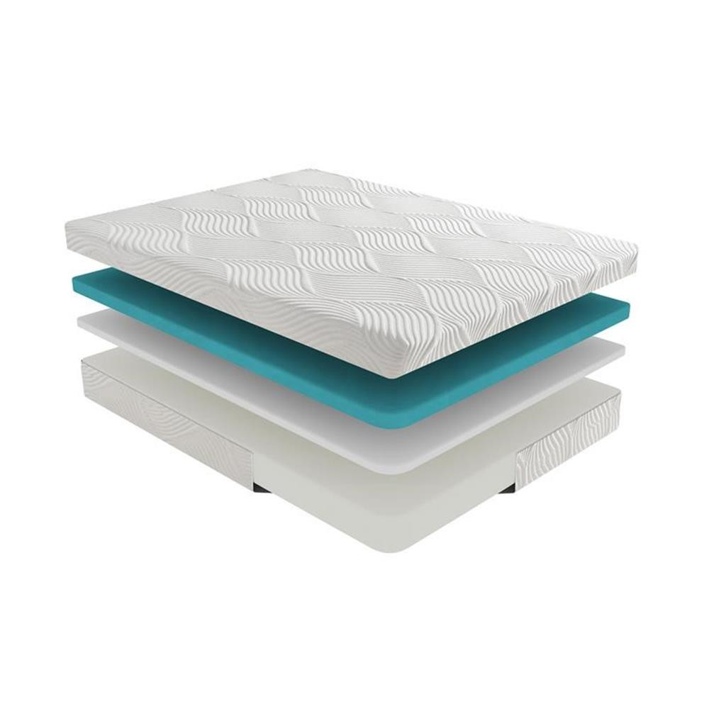 Pemberly Row 10″ Modern Fabric Full Gel Memory Mattress in White