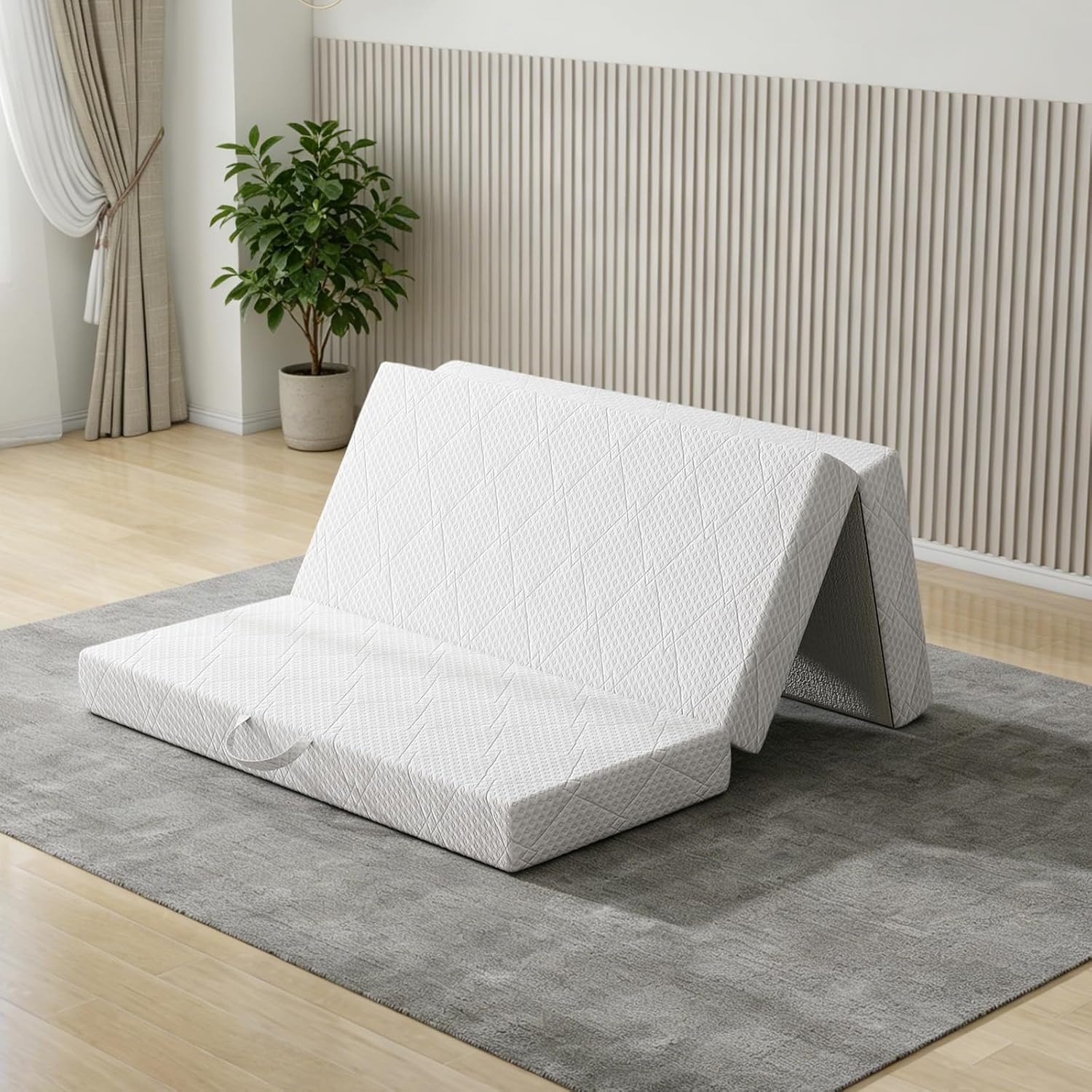 6“” Trifold Mattress, Folding Mattress Full Size, Foldable Memory Foam Floor Bed