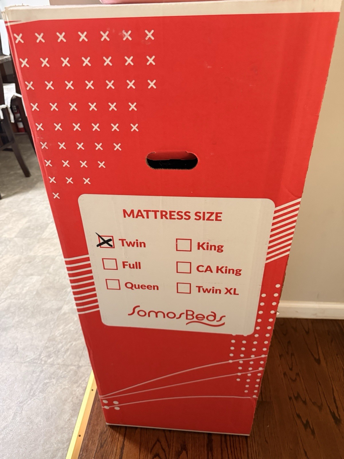 SomosBeds Twin Innerspring Mattress, Medium Firm, Red/White, Bedroom