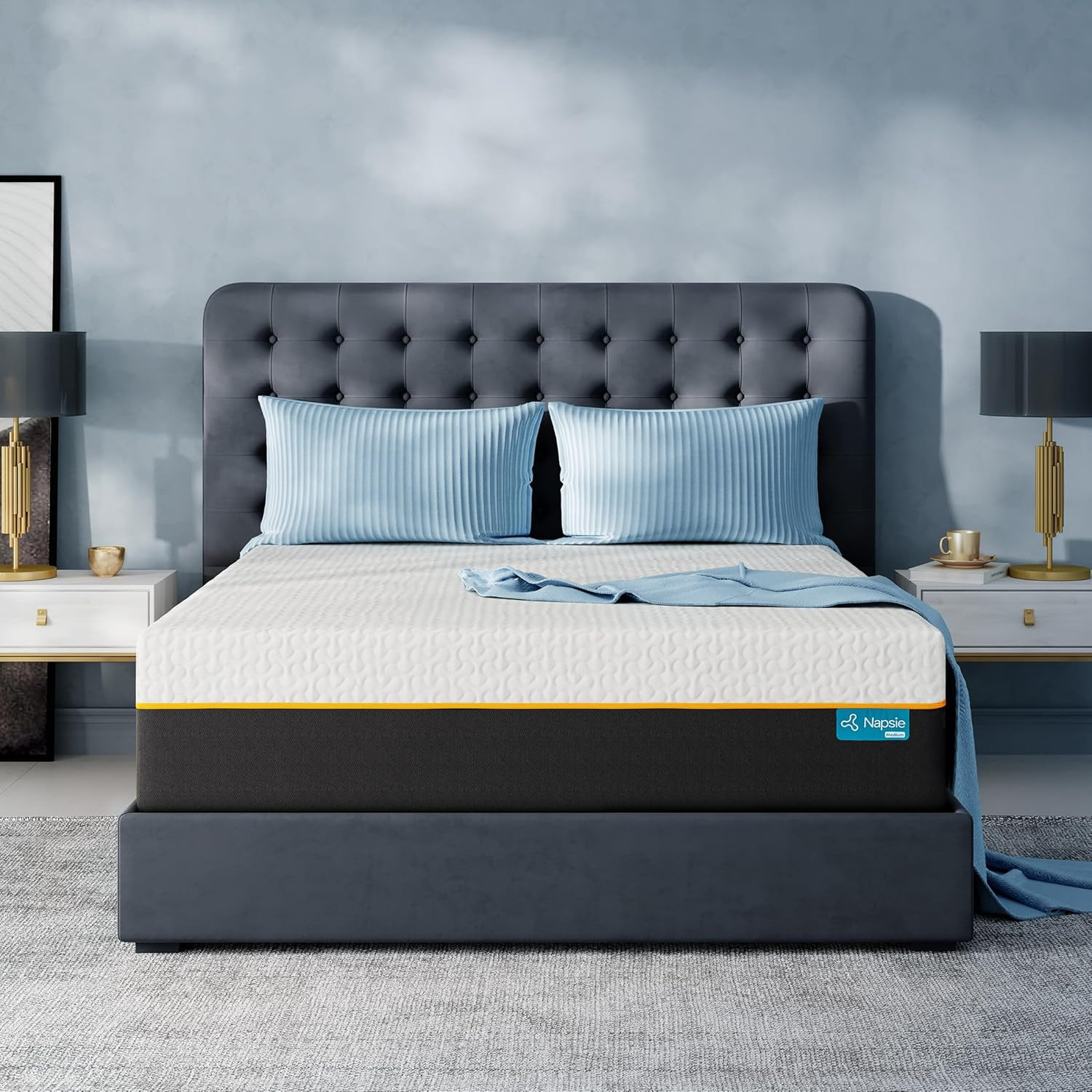 14 Inch King Size Mattress, Cooling Tencel Cover, King Memory Foam Mattress in a