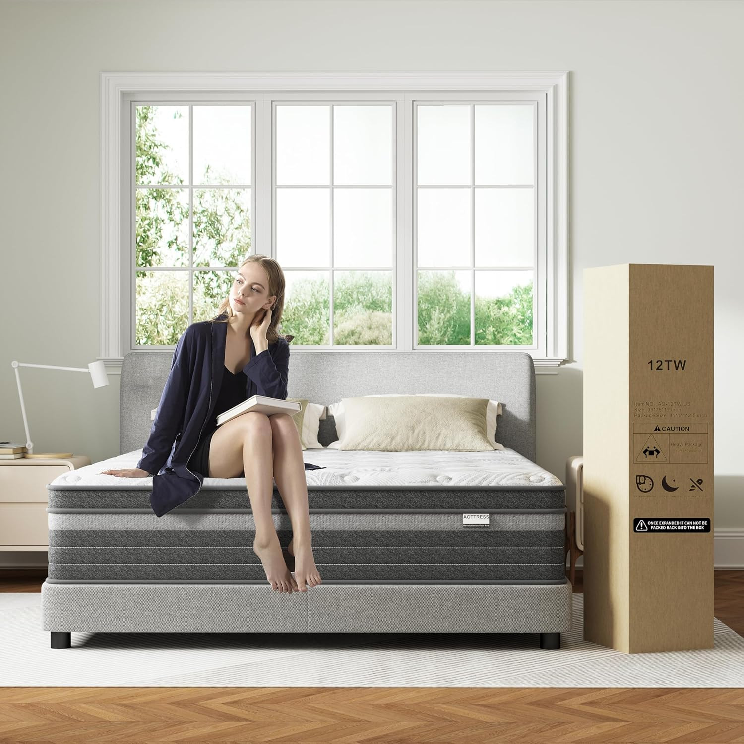 12″ Twin Hybrid Mattress in a Box – CertiPUR-US, 100 Night Trial
