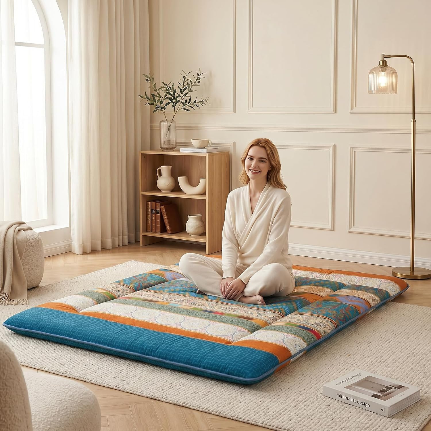 2.5″ Japanese Floor Mattress, Foldable Floor Mattress with Machine Washable Cove