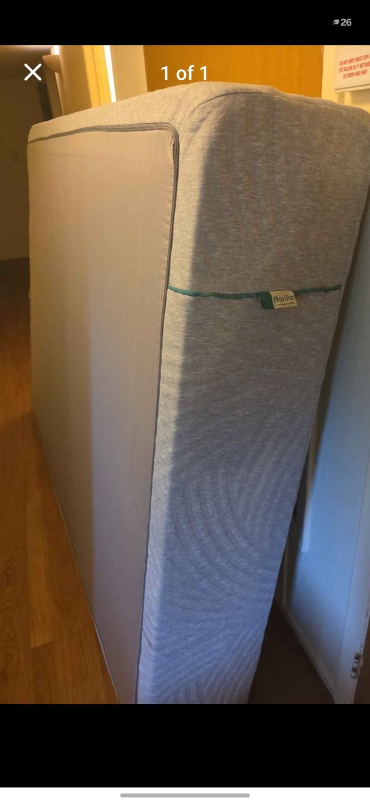 Novilla Gray/White Rectangle Mattress, Fabric Cover, 12′ thickness