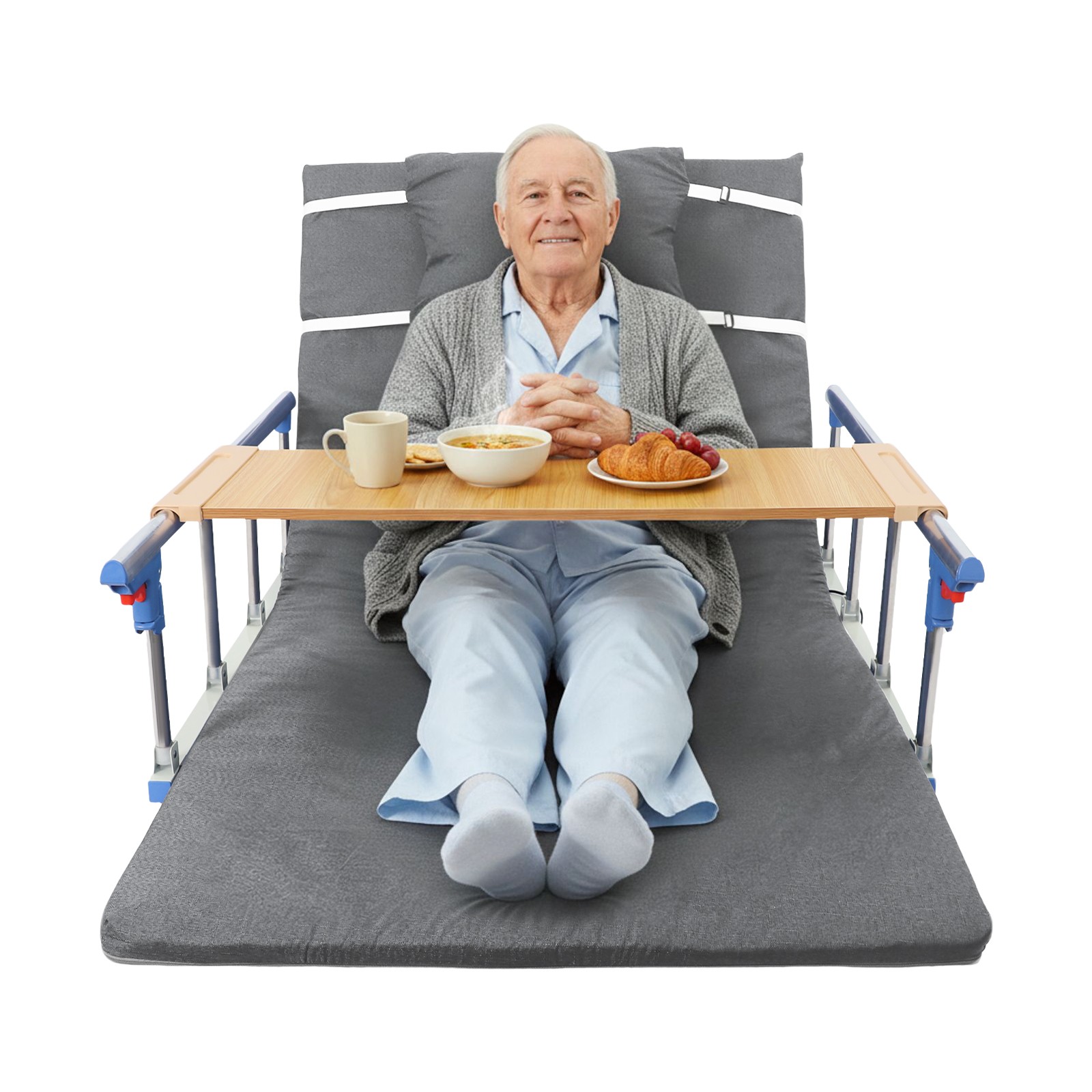 Adjustable Lifting Backrest With Foldable Side Guardrails Electric Lift For Home