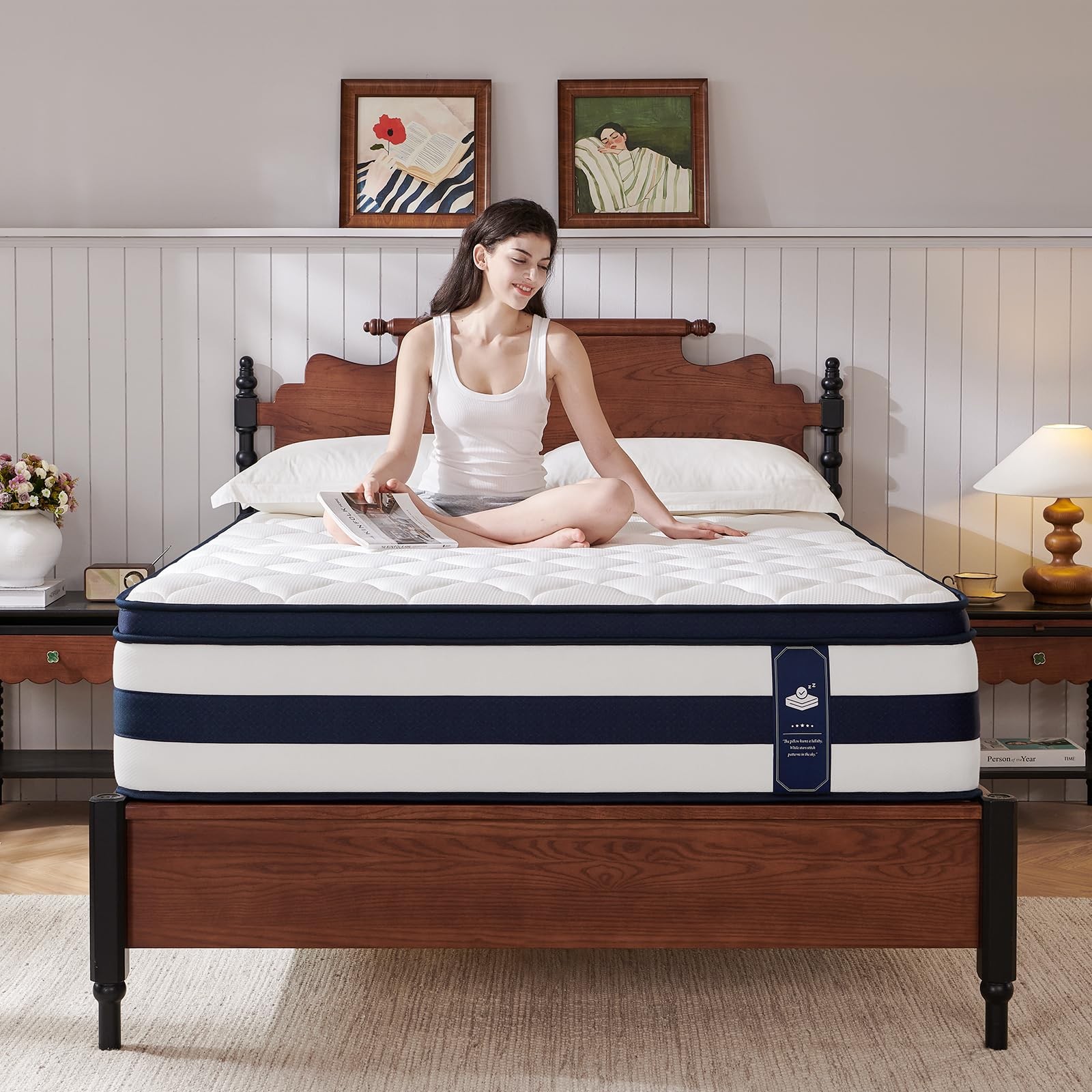 Twin XL Size Mattress, 12 Inch Gel Memory Foam Sprung Hybrid Mattress, Coolin…