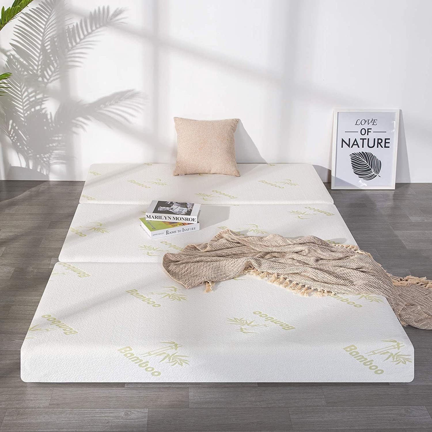 Inofia Queen Tri Fold Memory Foam Mattress 6″ Portable Bed New Open Box