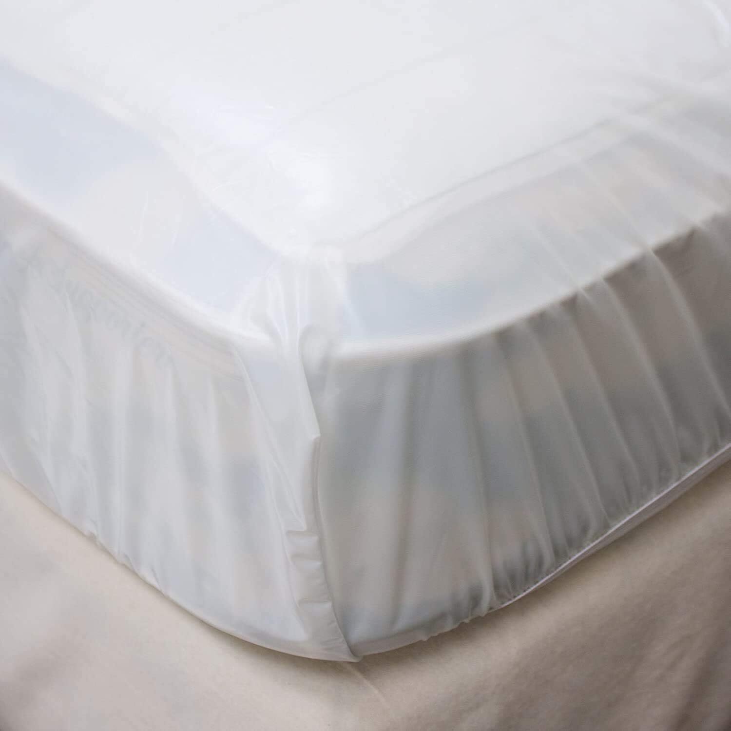 4Gauge Vinyl Plastic Mattress Protector Twin 76″ x 39″ x 11.5″ Deep, White