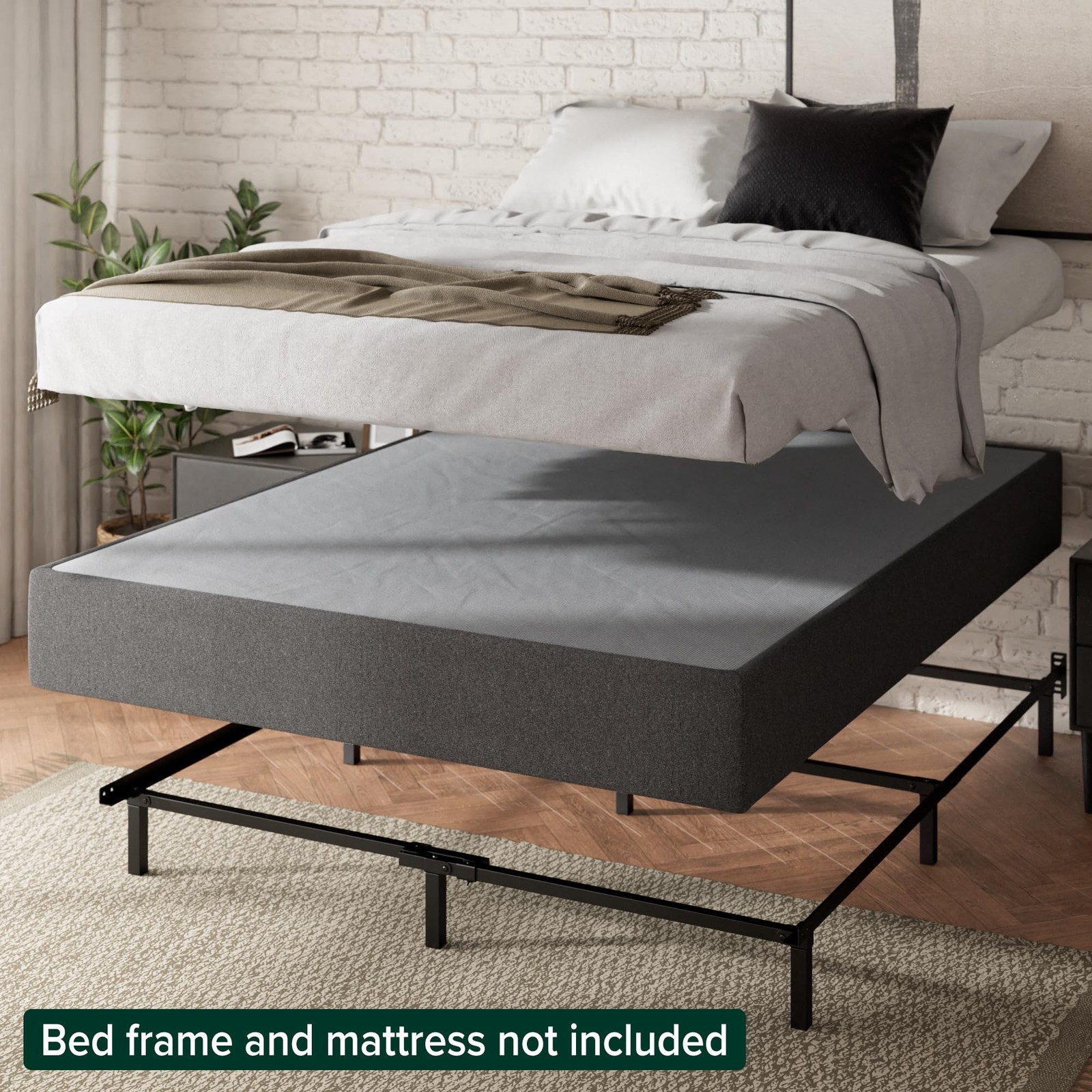 Zinus 9 Inch WonderBox(TM) Smart Box Spring, Quick Assembly King, Grey