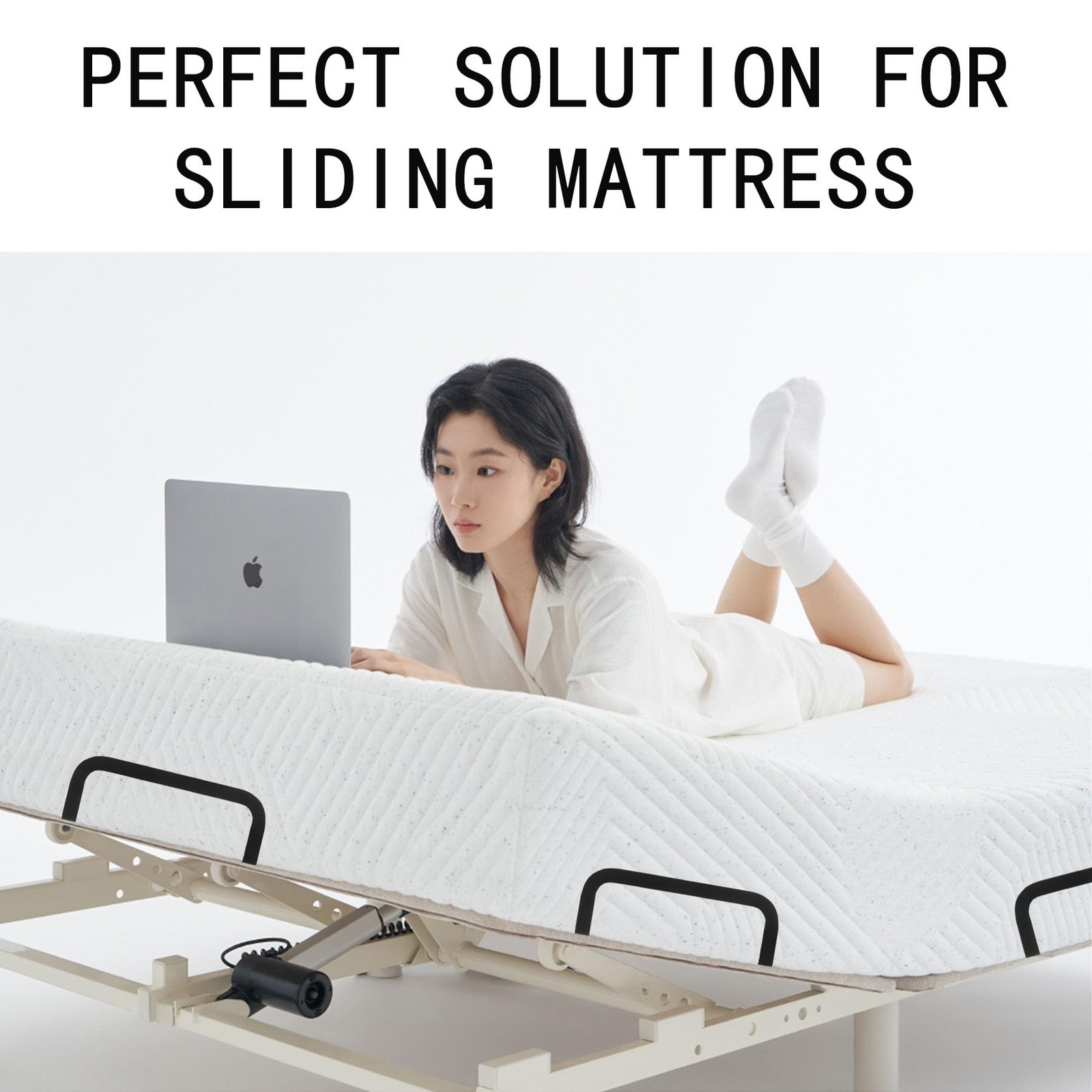 Mattress Retainer Bar Bracket Holder 4Pcs – Keeps Mattress from Sliding on Pl…