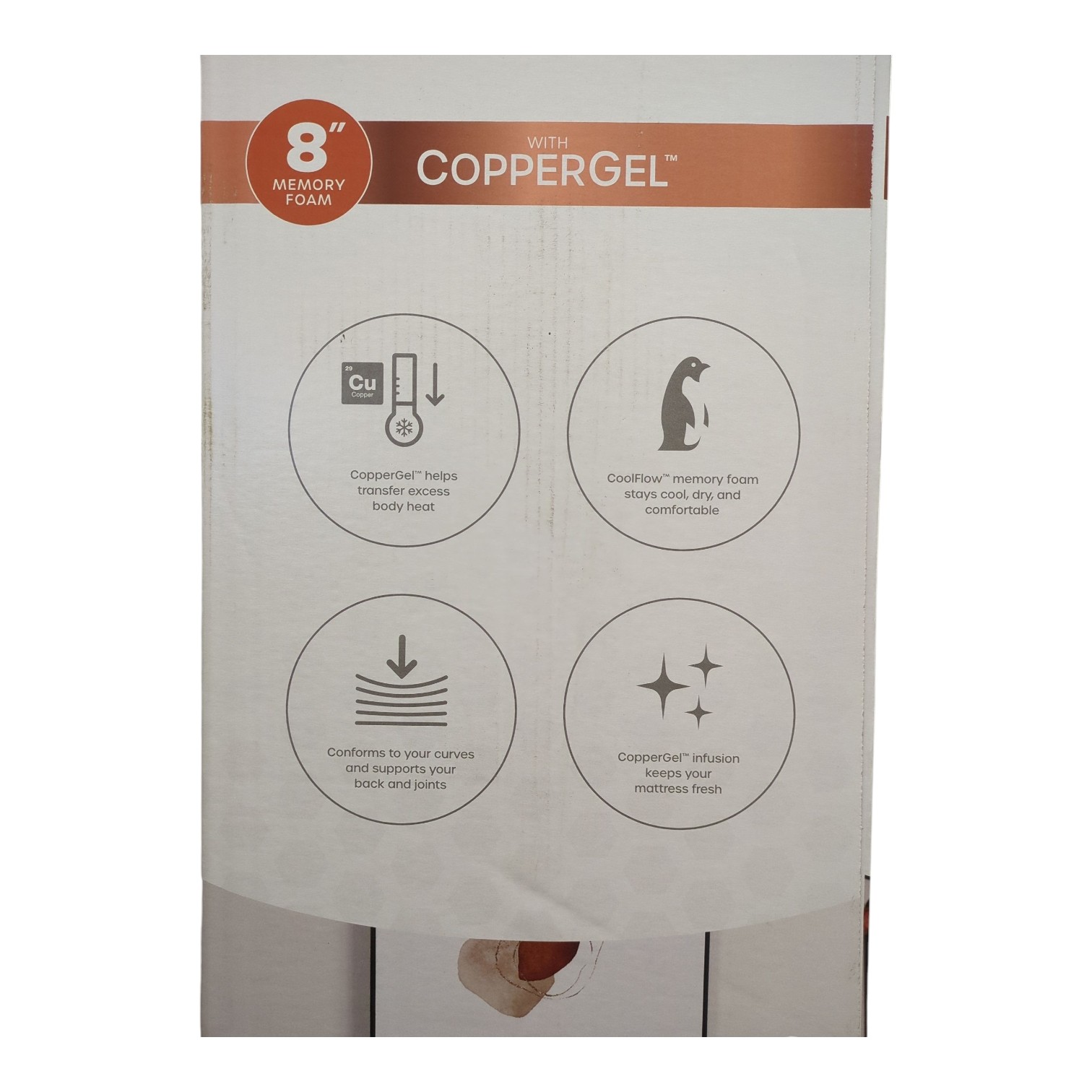 CopperCool Select 8″ Cooling Gel Memory Foam Mattress, Full