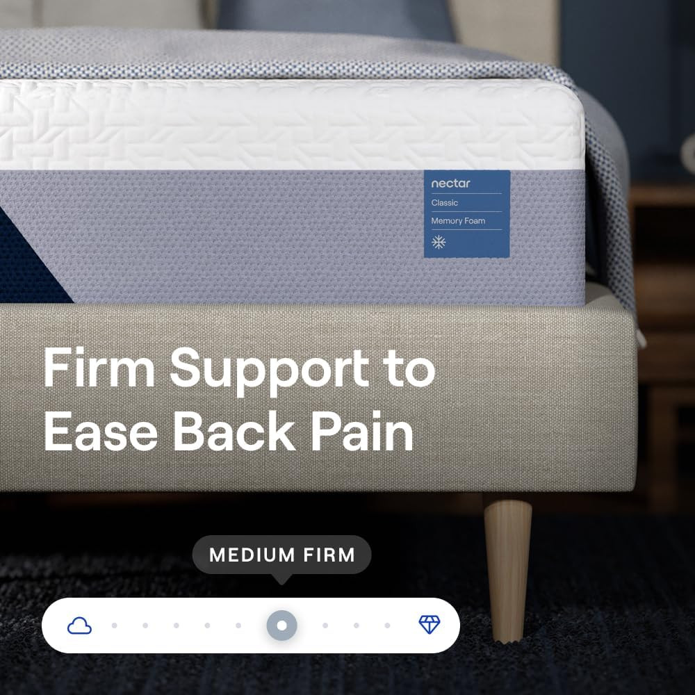 Classic 12” Queen Mattress – Medium Firm – Contouring Memory Foam – Cooling Top