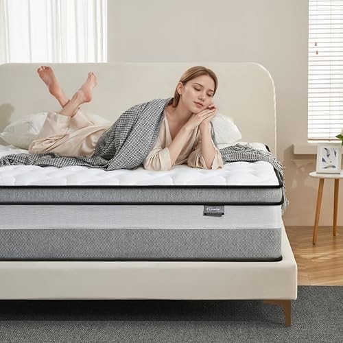 14″ King Size Mattress – Medium Firm Cooling Gel Memory Foam & Pocket Coils, Pre