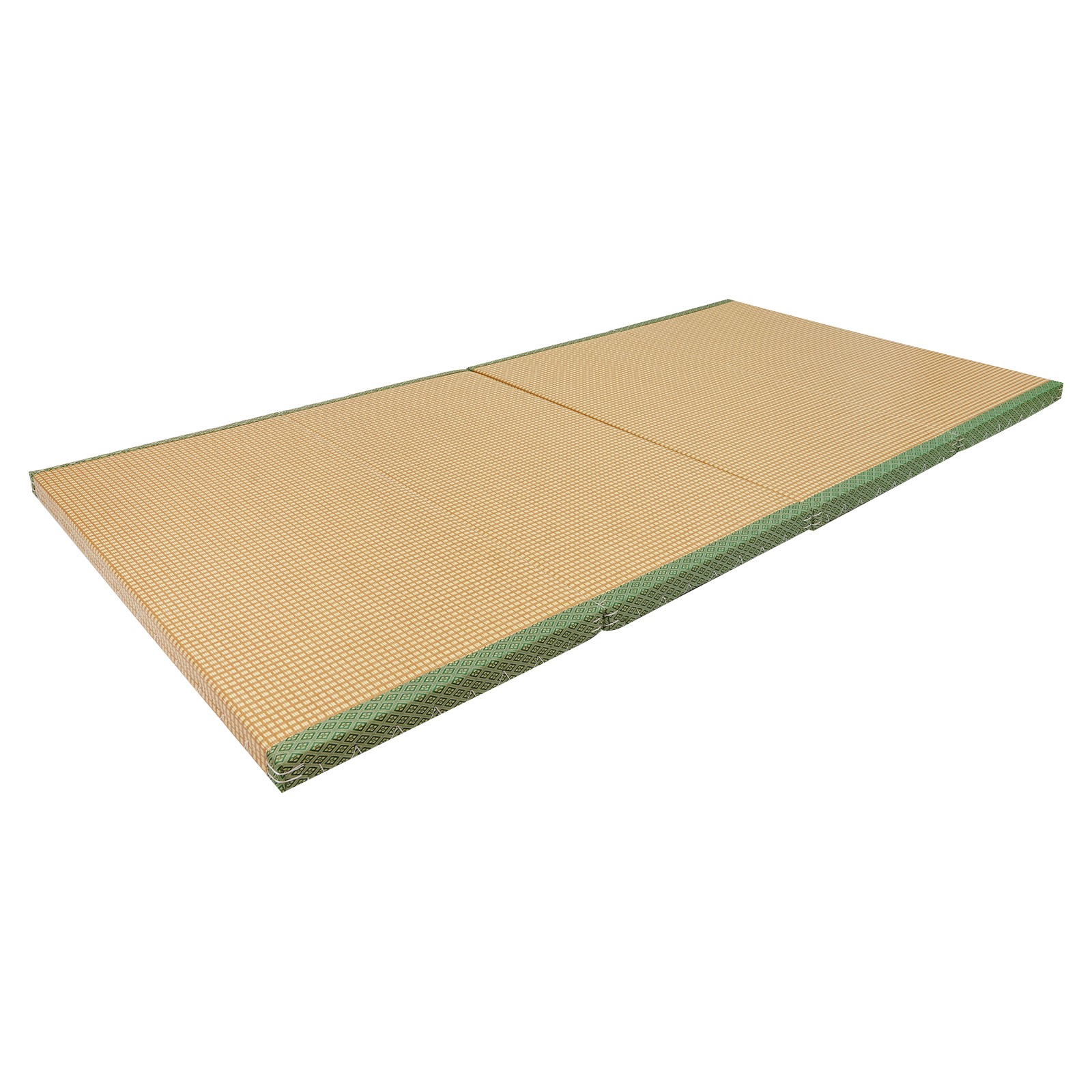200*100*5cm Tatami Mattress, Foldable Floor Mattress, Meditation Mat Green Brown
