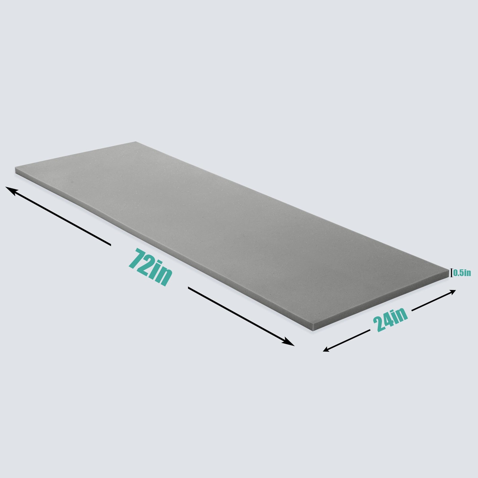HOMBYS Upholstery Foam Memory, 1/2″ Height 72″ L x 71″L x 24″W x 0.5″ H, Gray