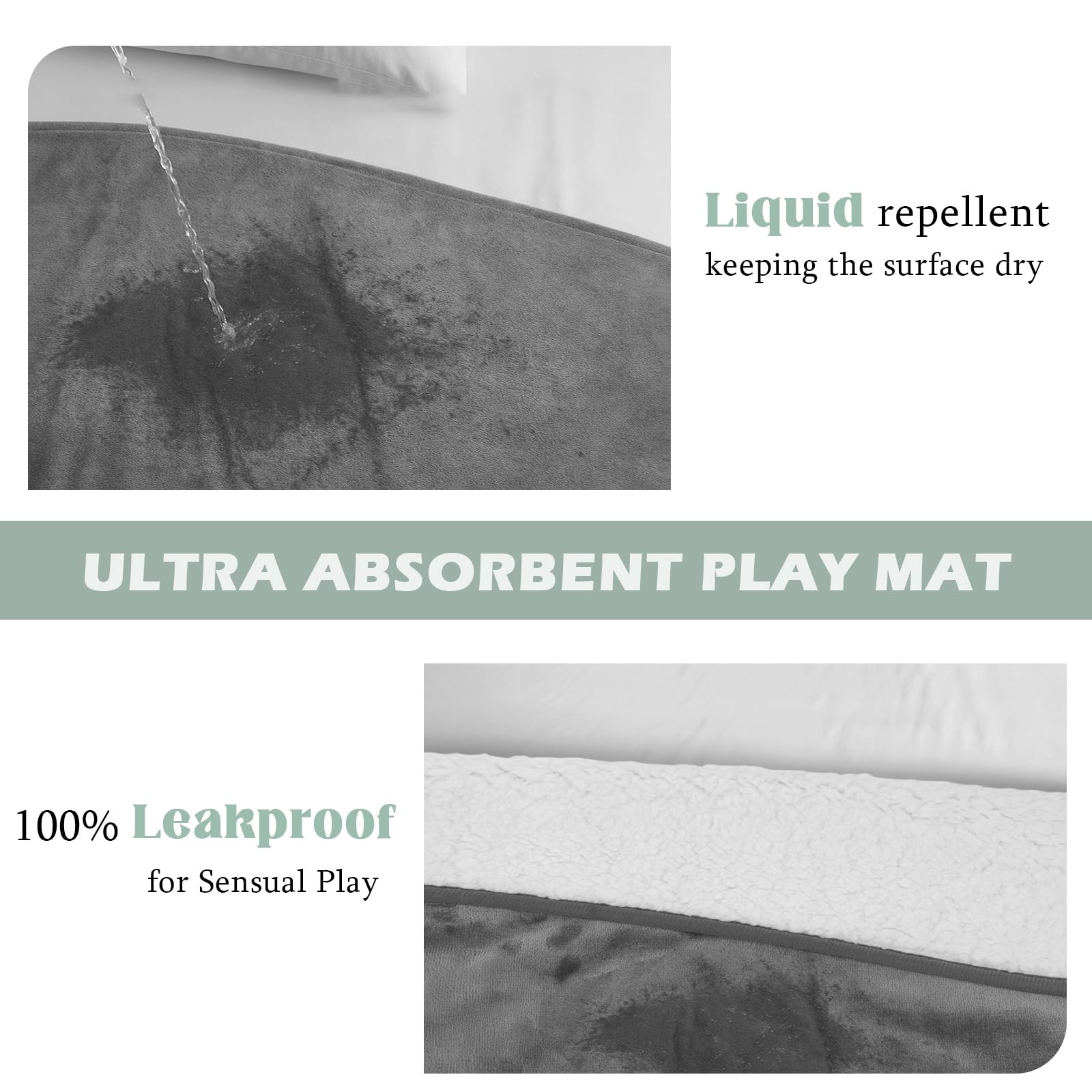 DOVIROS Waterproof Blanket for Bed Intimacy, Love 80×60 inches, Grey