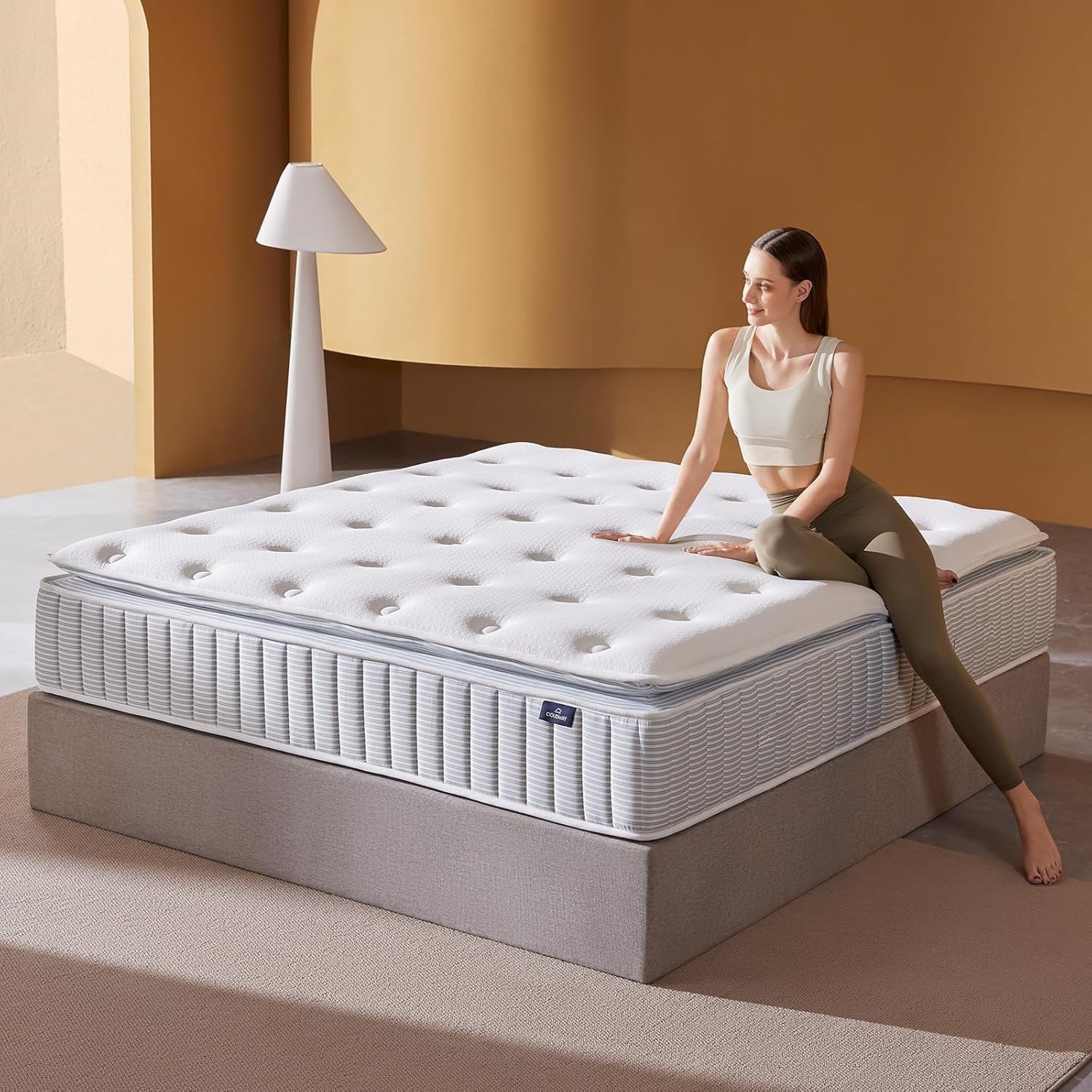 Queen Mattress 14 Inch Hybrid Memory Foam Pocket Coils Support Pressure Relief