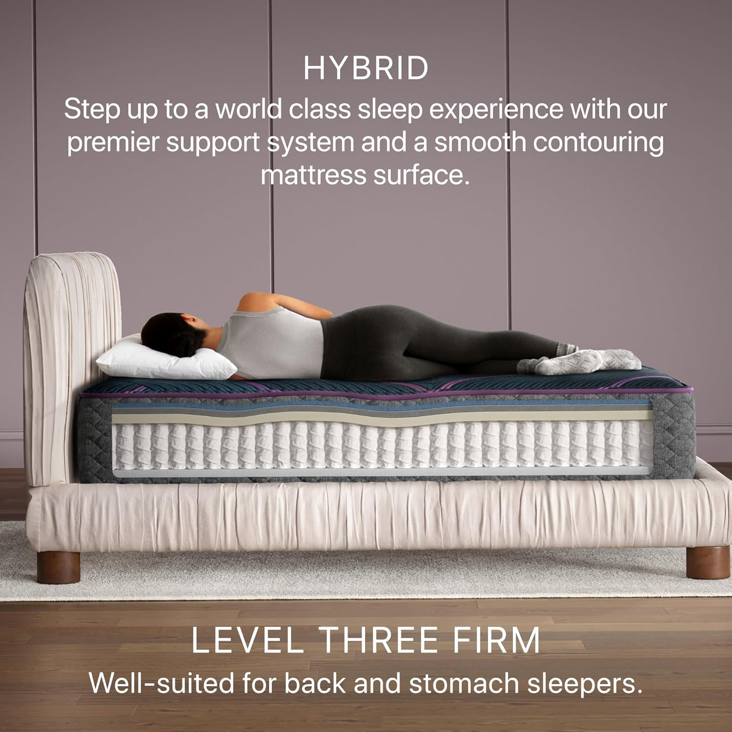 Level 3 Firm 13″ Hybrid Cal King Mattress – Support, Cooling, 100 Night Trial