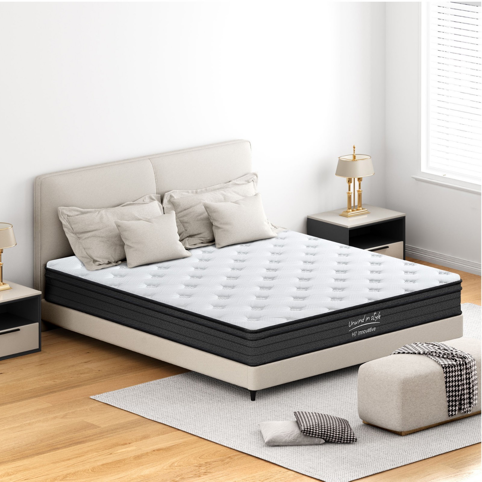 10″ H7 Hybrid Mattress-Gel Memory Foam Pocket Spring Breathable Motion Isolation