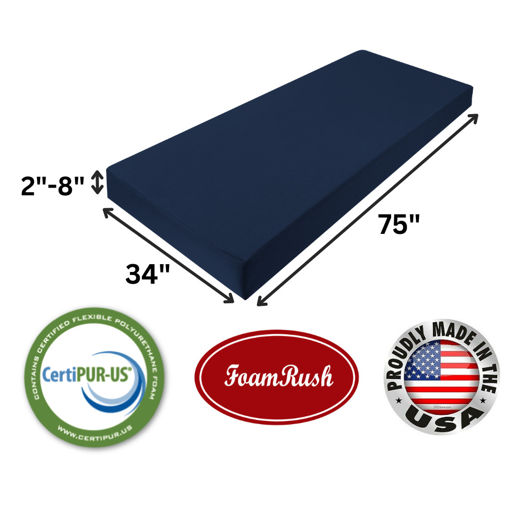 FoamRush Bunk (34″ x 75″) Cooling Gel Memory Foam RV Mattress Medium Firm USA